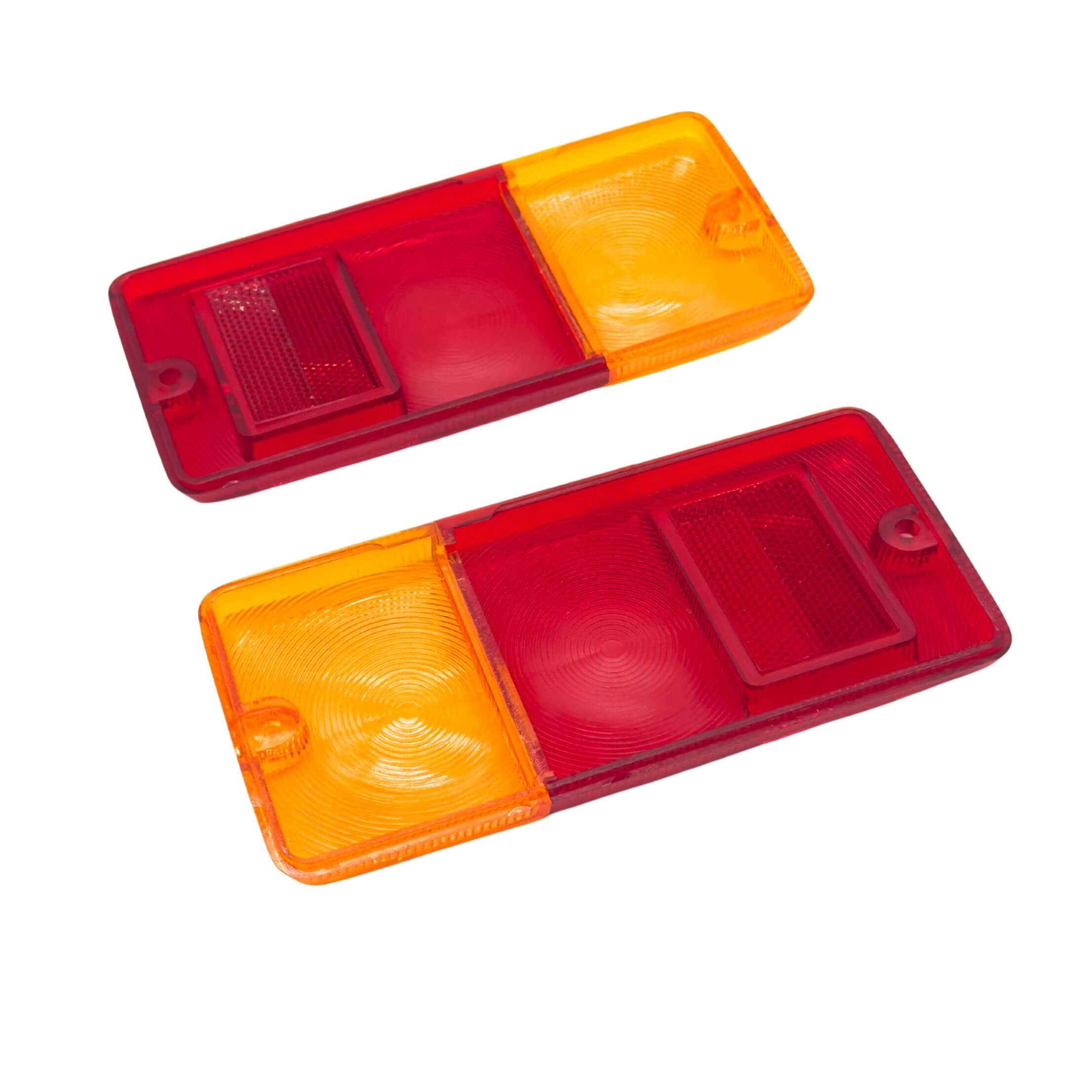 Tail Light Lens Cover Set for Daihatsu Hijet Truck S100, S110 Models (1994-1996) featuring vibrant red and amber sections for driver and passenger sides.