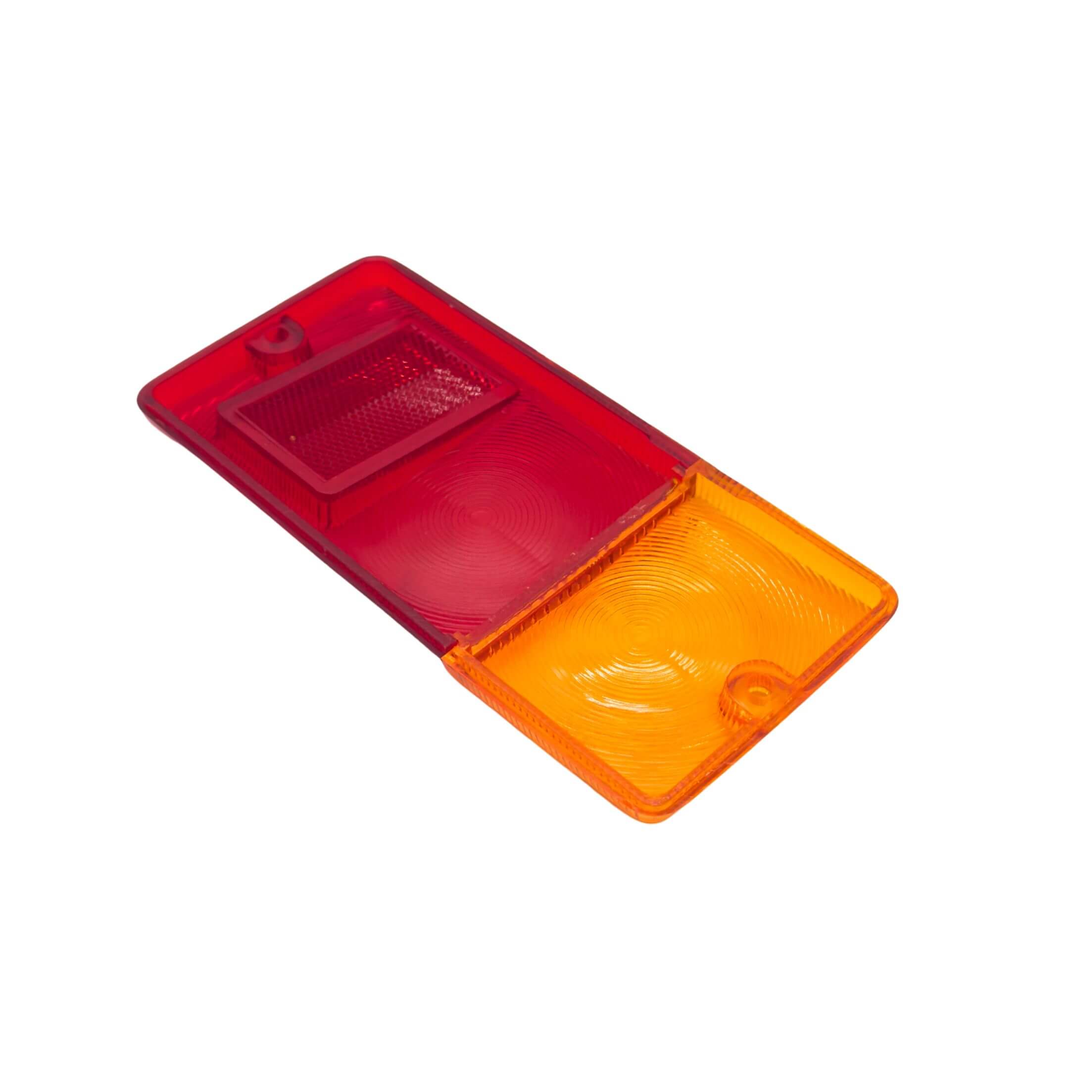 Tail Light Lens Cover for Driver Side, Right Side, Daihatsu Hijet Truck S100, S110 Models (1994-1996) featuring red and amber sections.