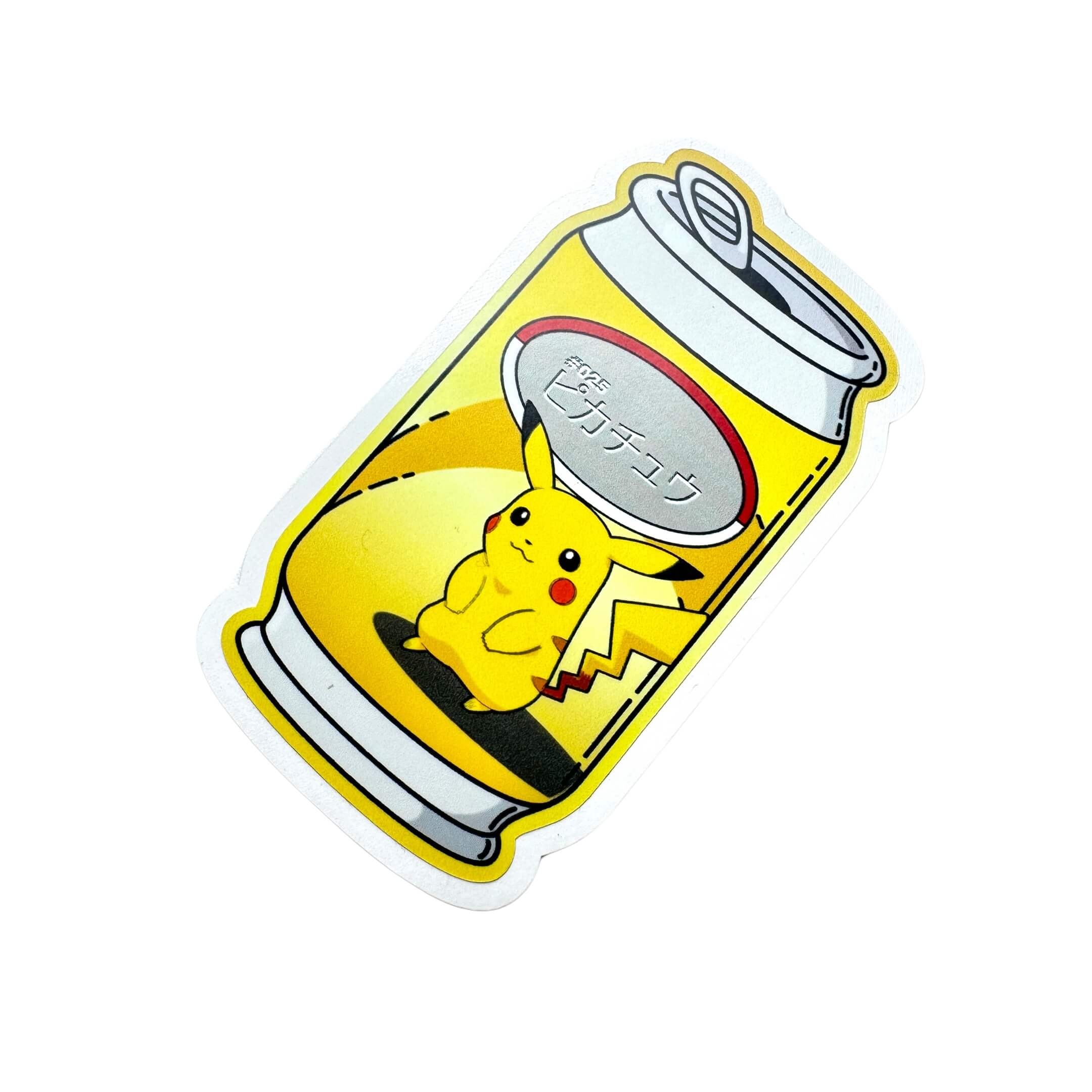 Angled view of Pikachū sticker, ideal for adding a playful touch to Japanese mini trucks or personal items.