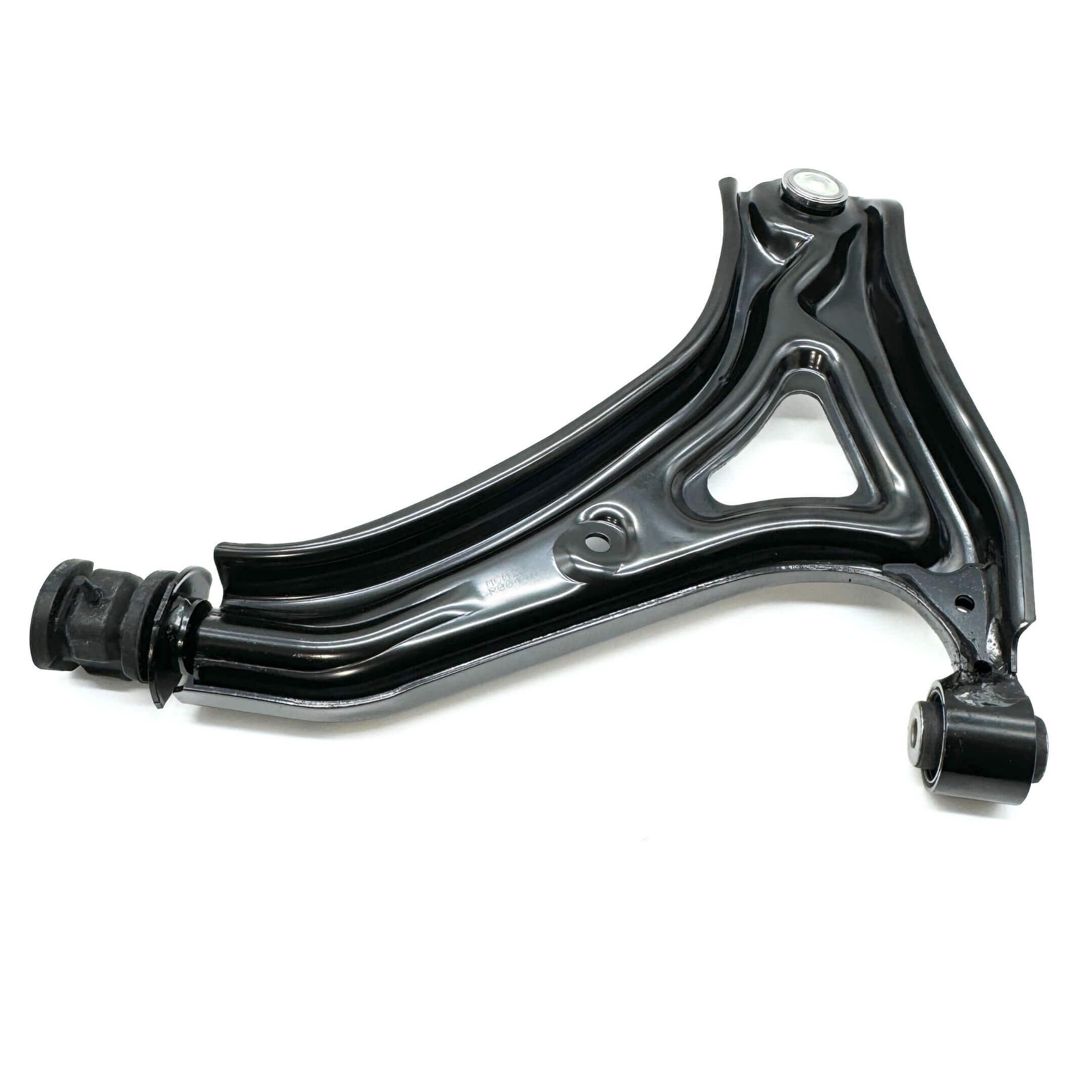 Black lower control arm for driver side, compatible with Honda Acty Van HH5, HH6 models from 1999-2009.