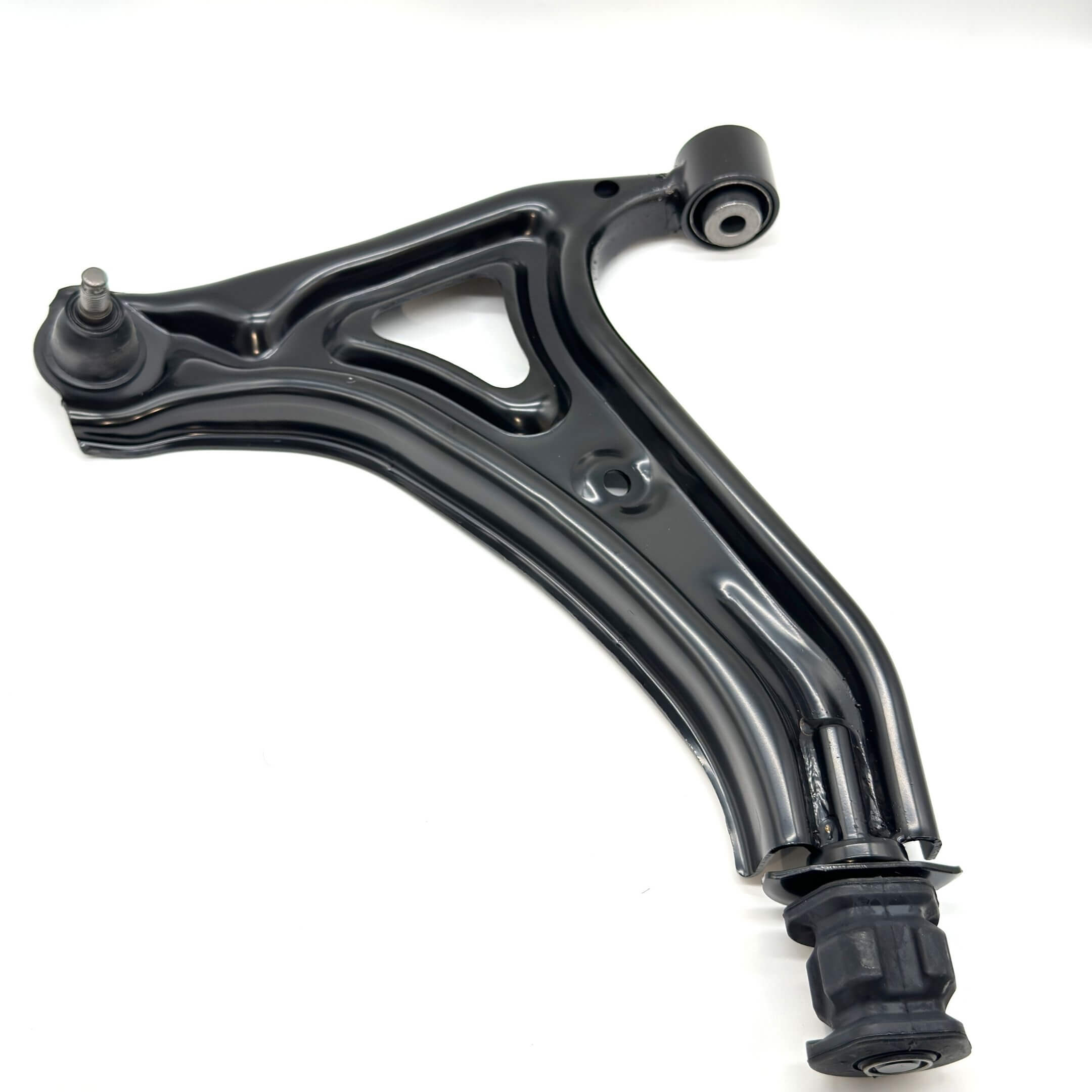 Lower Control Arm for Honda Vamos Van HM1, HM2 Models 1999-2018, passenger side, black metal construction.