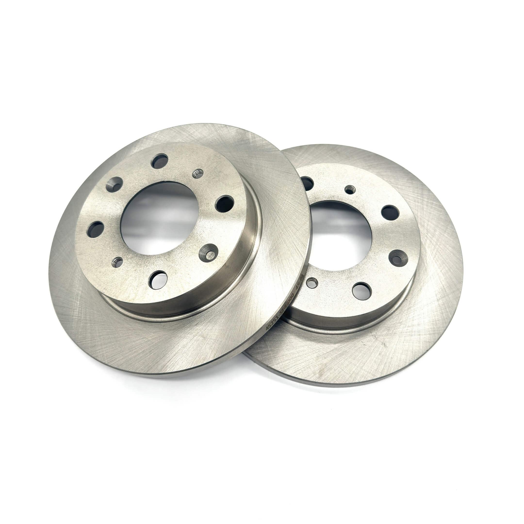 Brake Rotor Set for Front Honda Acty Van HH5, HH6 Models 1999-2009, silver, high-performance replacement parts.