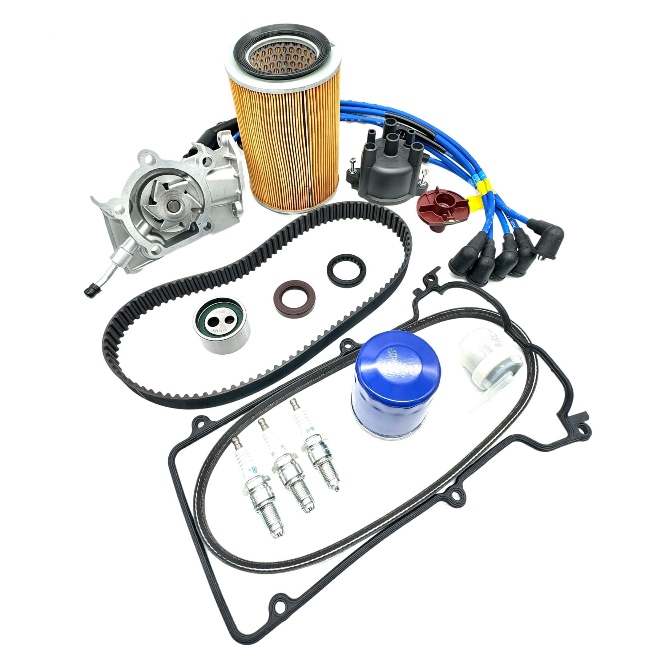 Complete Timing Belt Kit with belts, filters, seals, and ignition components for Daihatsu Hijet S100P/S110P EFNS engines (1994-1998).