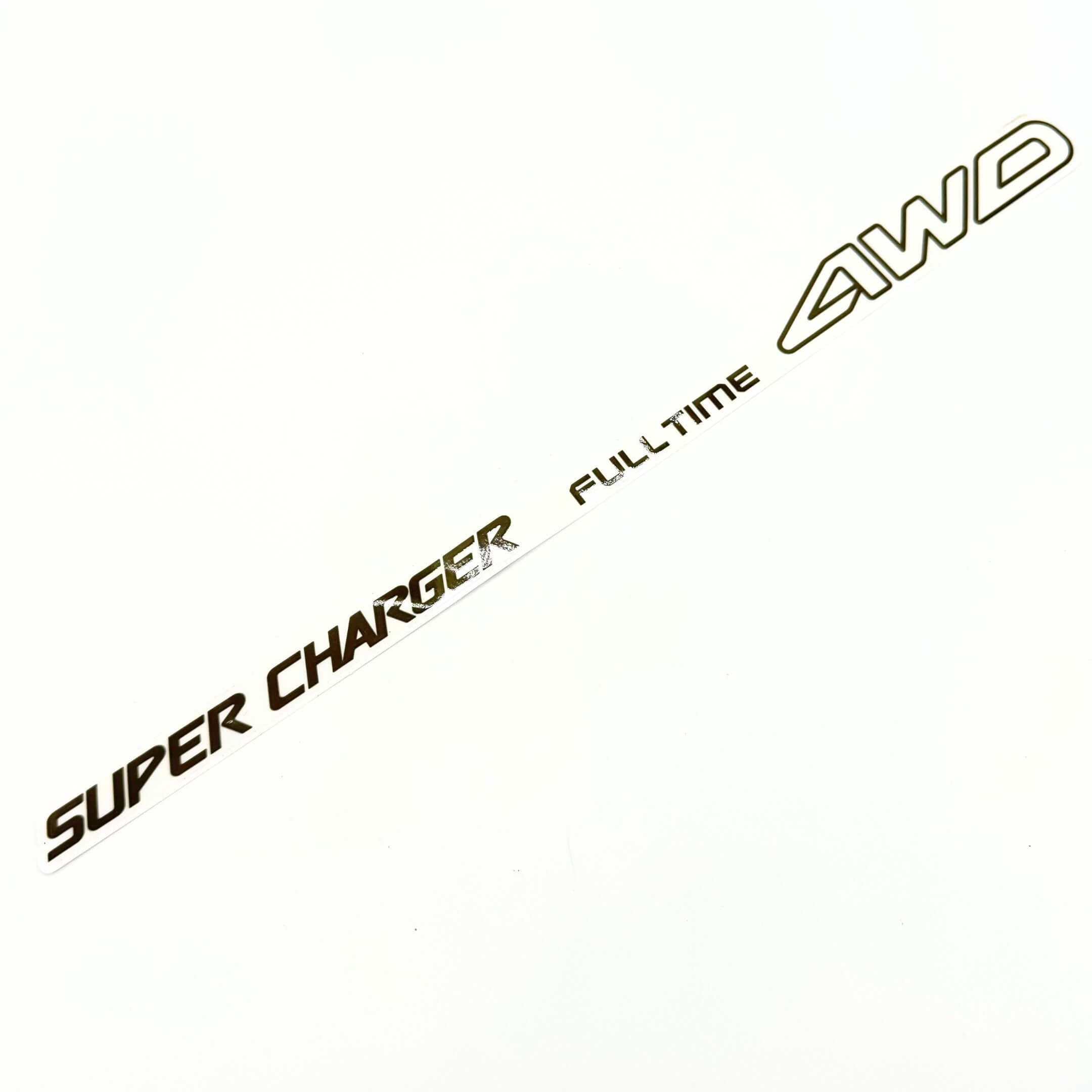 Premium Super Charger Fulltime 4WD Decal for Subaru Sambar Van KV4 (1990-1998) - Authentic Design and Weather-Resistant.