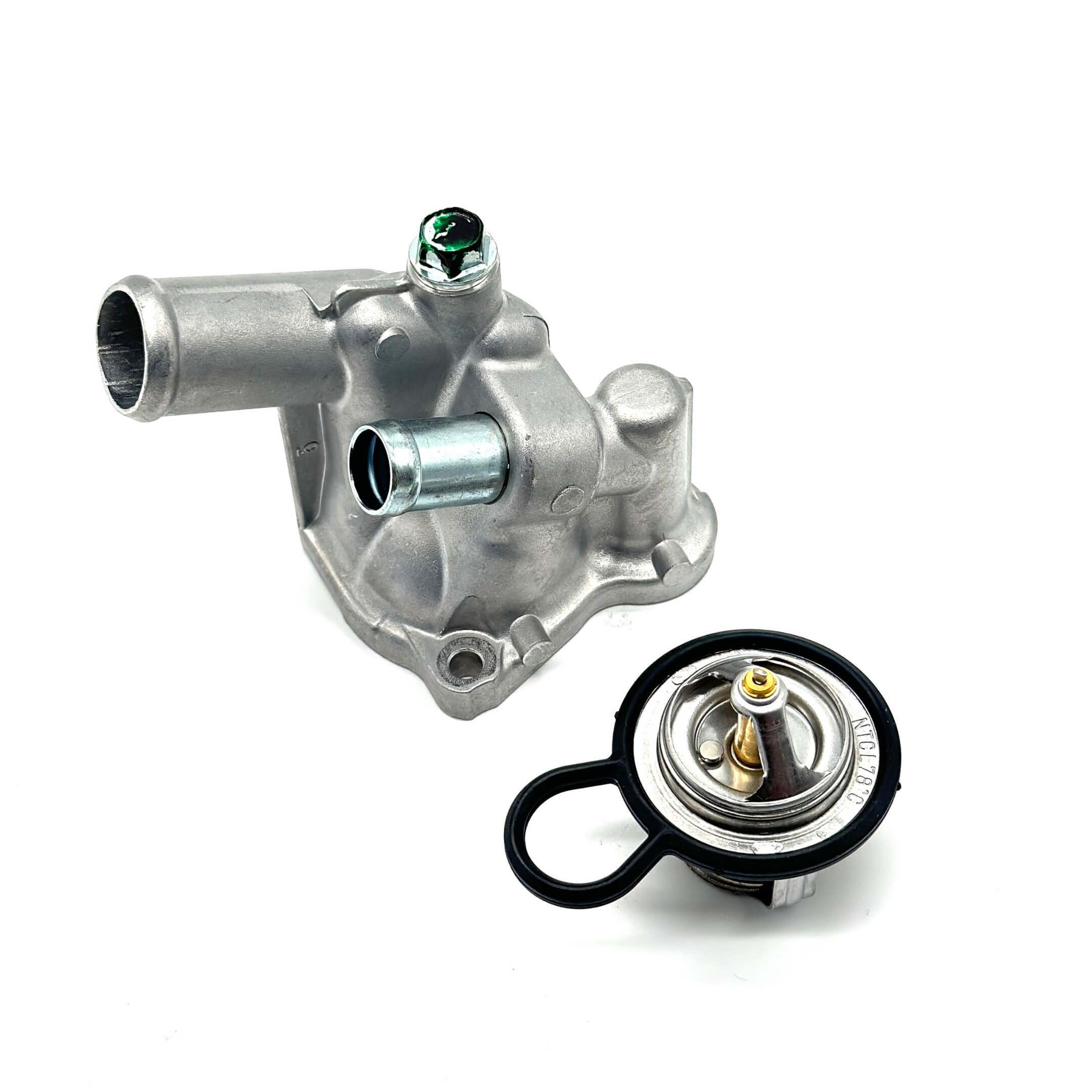 Thermostat & housing for Honda Acty Truck HA6, HA7 models (1999-2009), featuring a durable aluminum build.