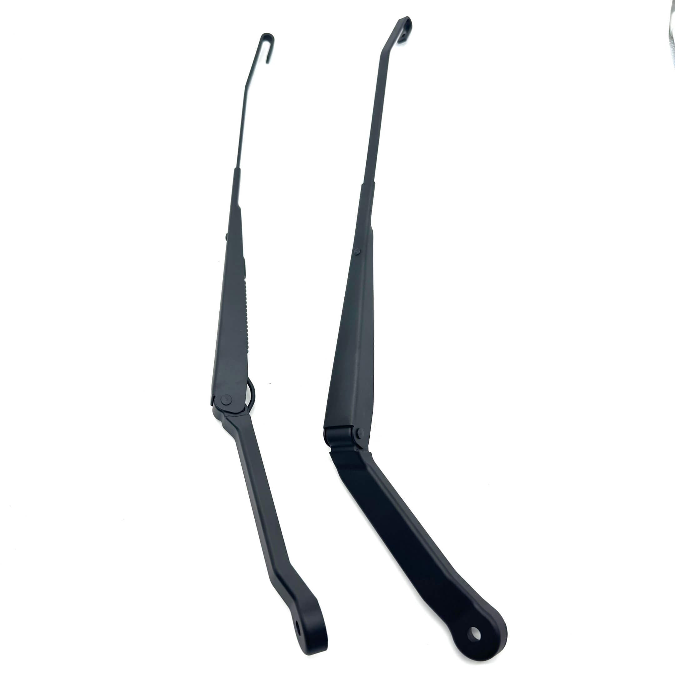 Honda Acty Truck HA6, HA7 wiper arm set (1999-2009) featuring durable black metal construction for both driver and passenger sides.