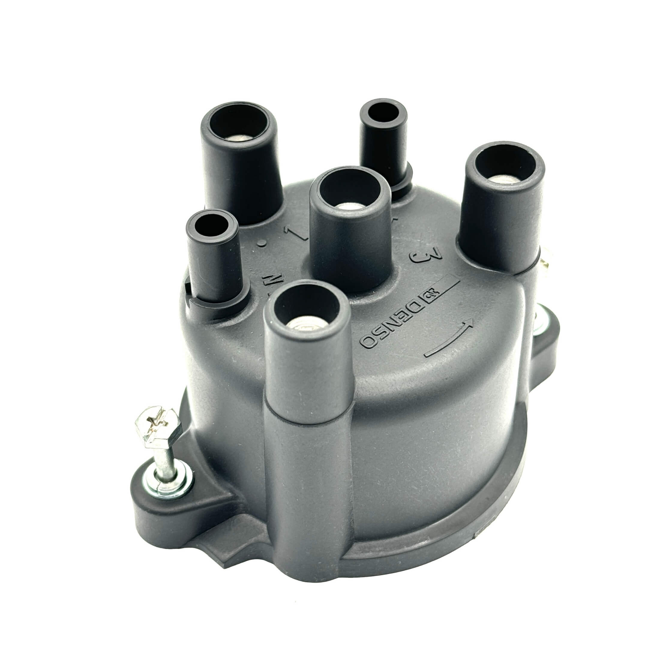 Top view of genuine Daihatsu Distributor Cap for S100P and S110P Hijet Trucks, featuring heat-resistant design.