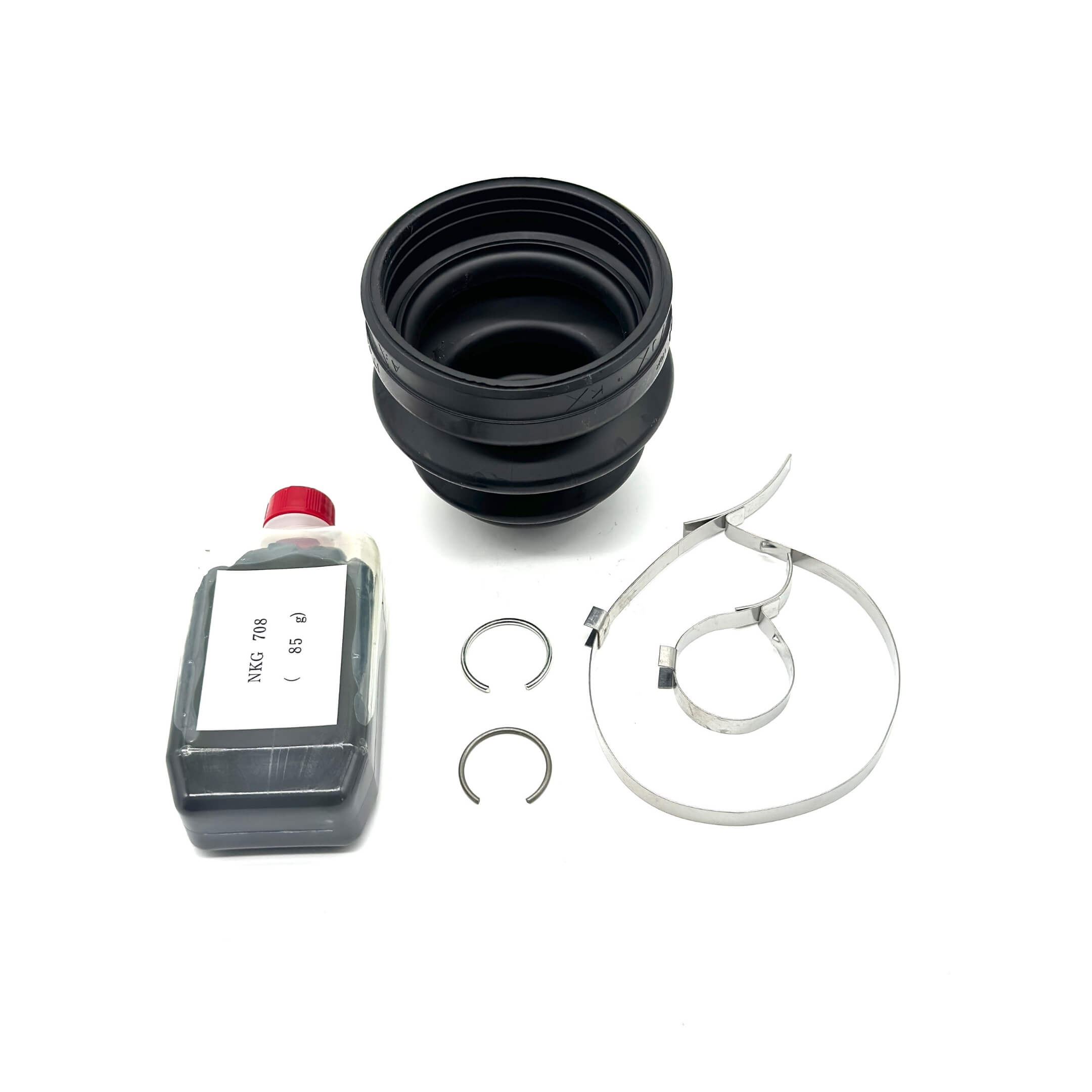 CV Boot Kit - Rear, Inner - Genuine Honda for Honda Acty Van HH5, HH6 Models (1999-2009), featuring a black rubber boot, metal clamps, and lubricant bottle.