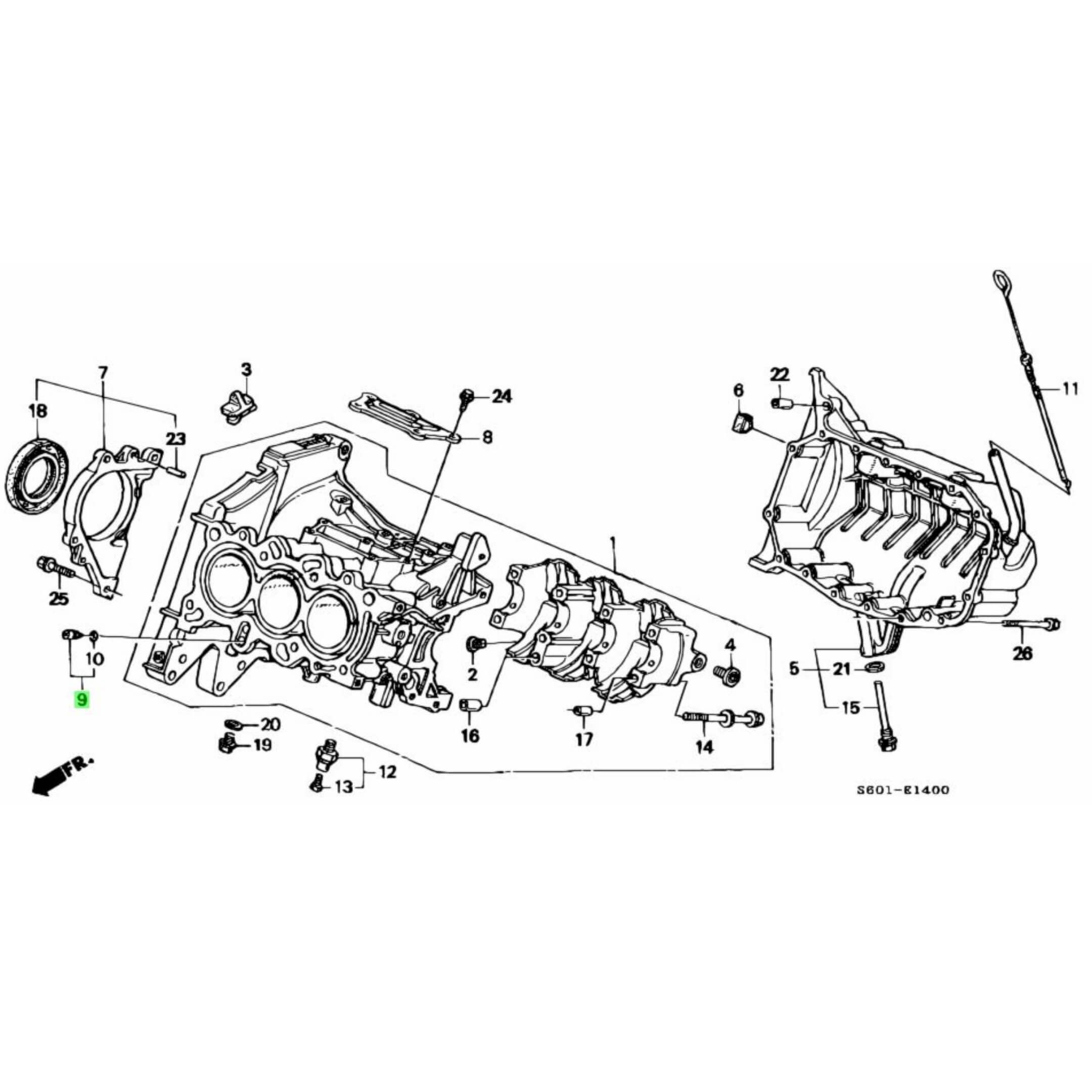 Technical diagram of a piston pump for Honda Acty Van HH3, HH4 models, 1990-1999, showcasing detailed parts and assembly layout.