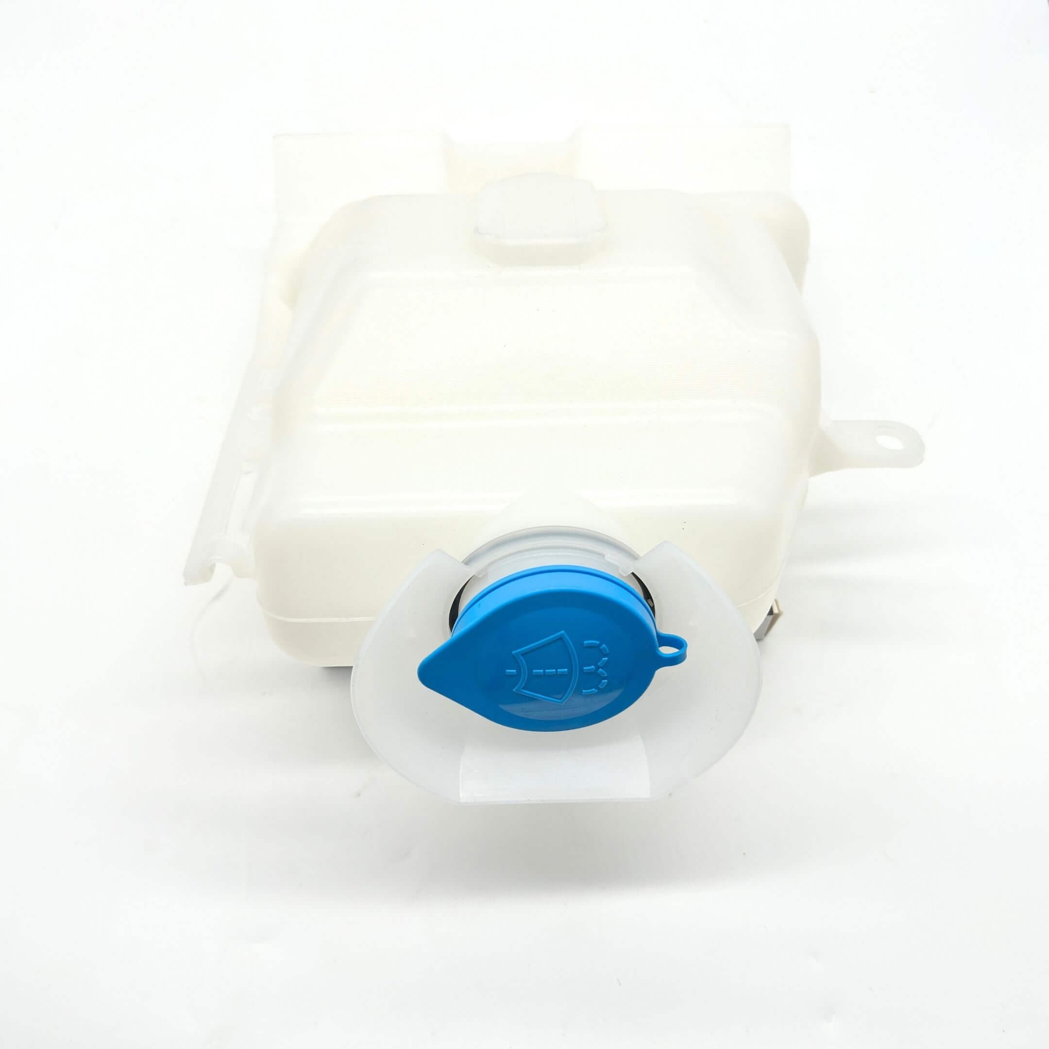 White windshield washer tank with blue cap for Honda Acty Van HH5, HH6 models, 1999-2009.