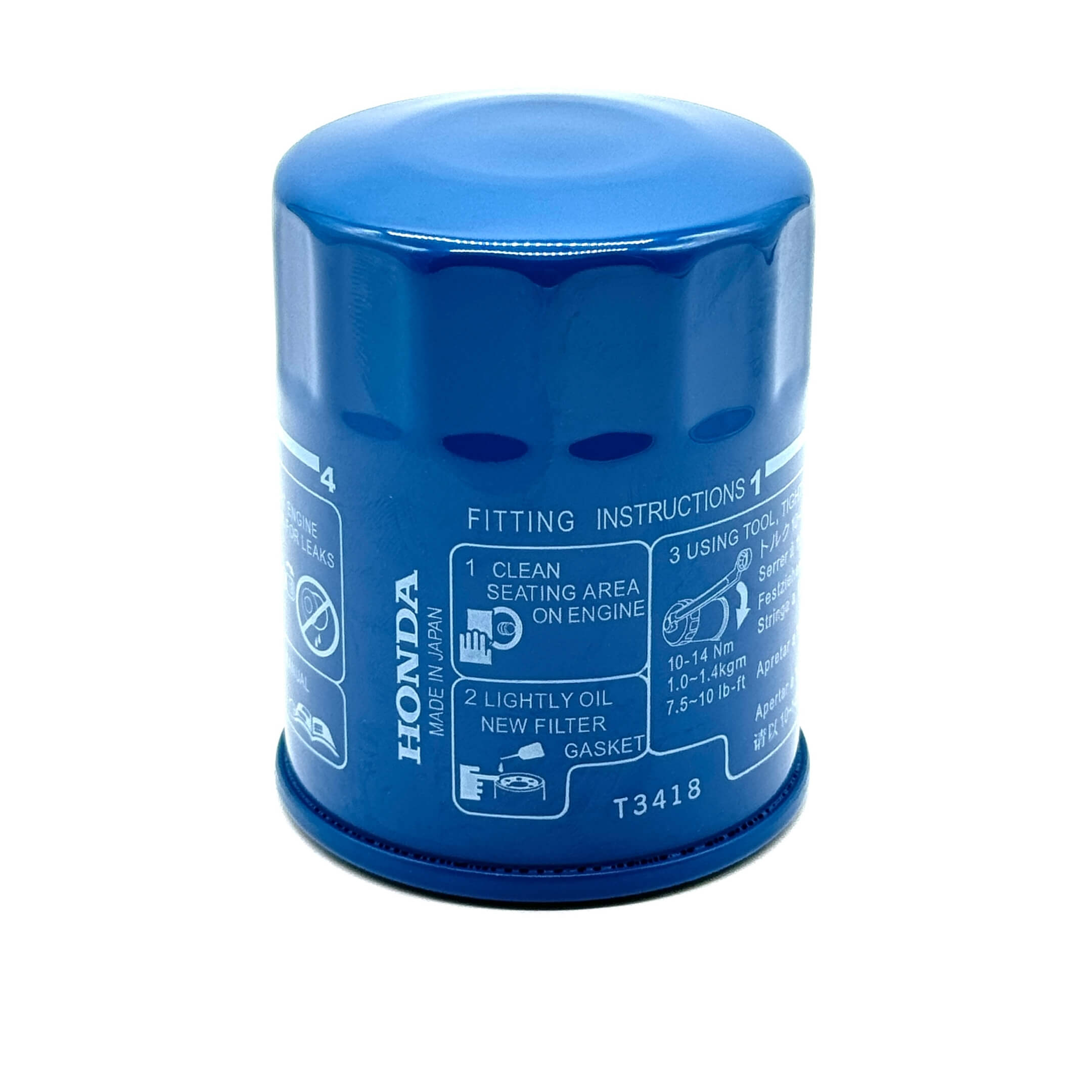 Top angle of Honda oil filter showcasing compact, durable design for HA6 and HA7 mini trucks.