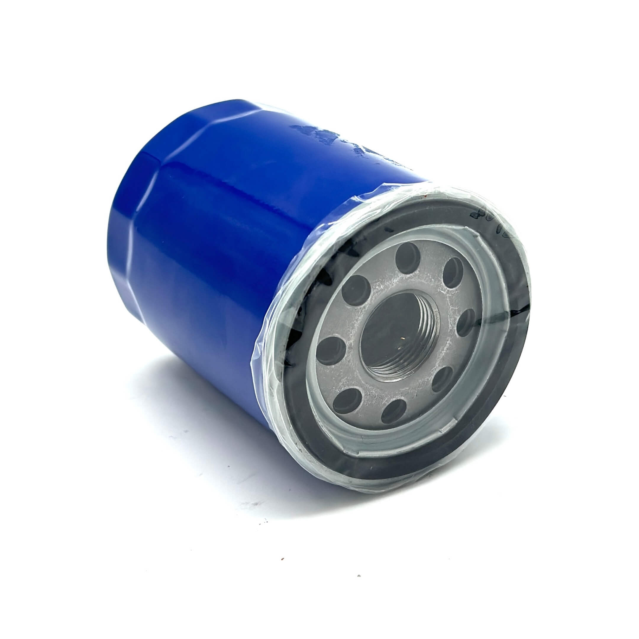 Blue aftermarket oil filter for Honda Vamos Van HM1, HM2 models (1999-2018).