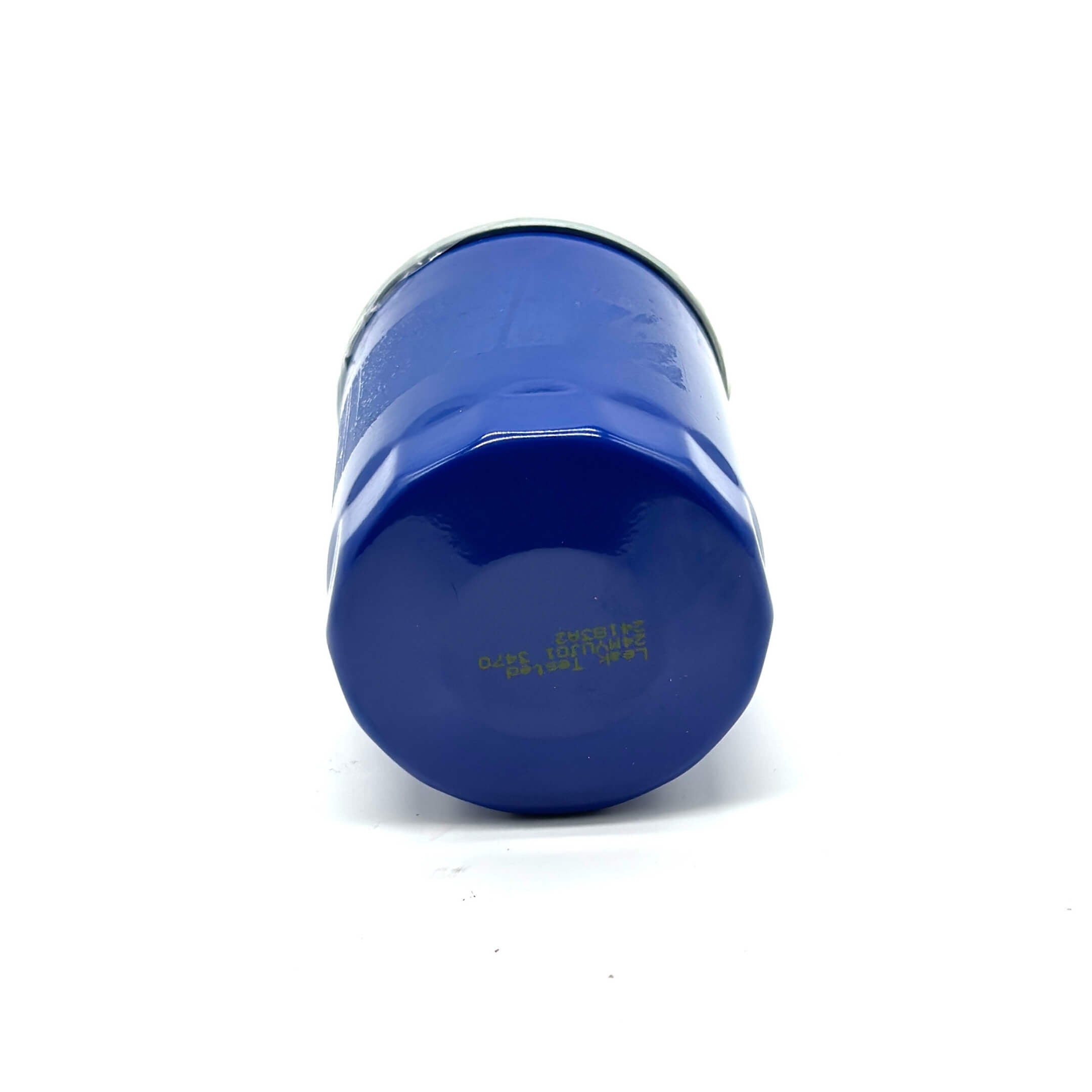 Close-up of genuine Honda oil filter for Honda Acty Truck HA6 and HA7 models, showcasing durable blue design.