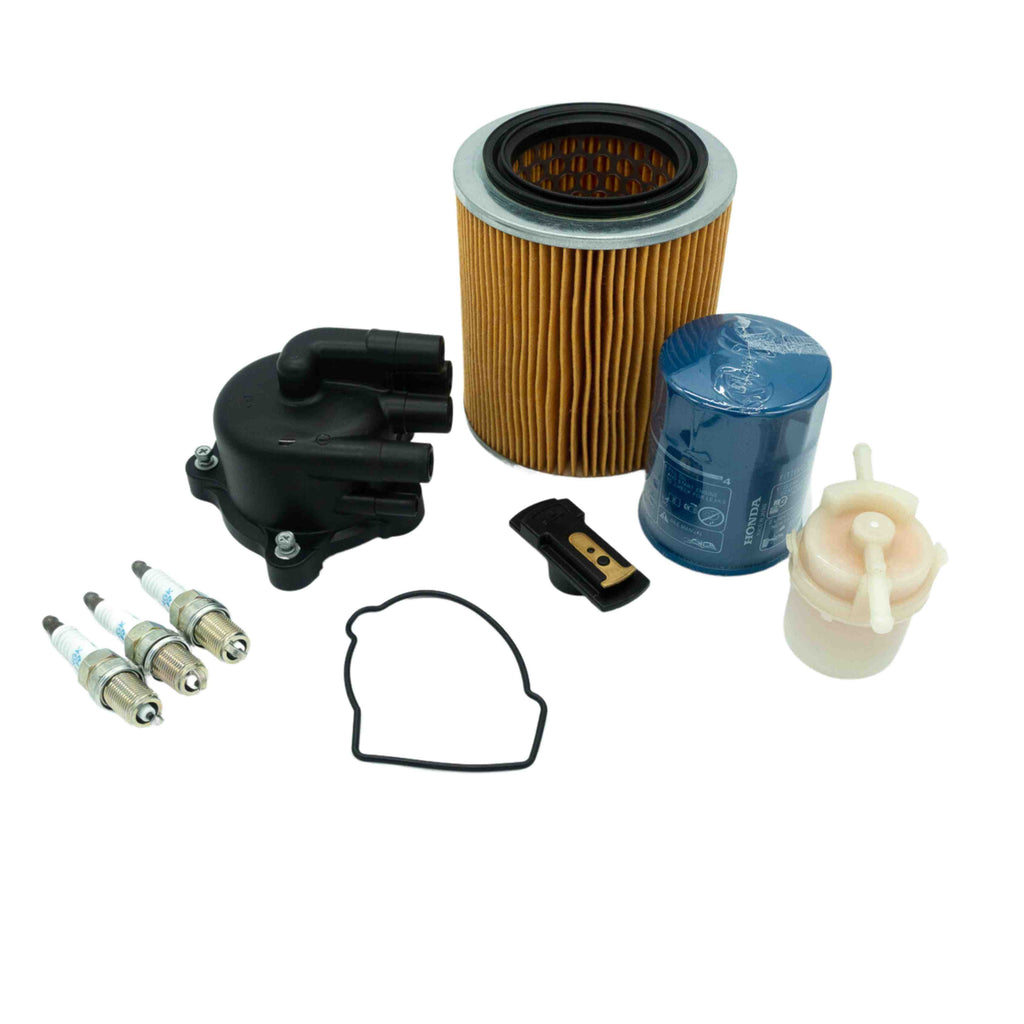 Revive your 1990-1999 Honda Acty Truck with Oiwa Garage's 10-Piece Tune-Up Kit - HA3, HA4 models - Boost performance & fuel efficiency! Air/Fuel/Oil Filters, Distributor Cap/Rotor/Gasket, Spark Plugs and Spark Plug Wires.