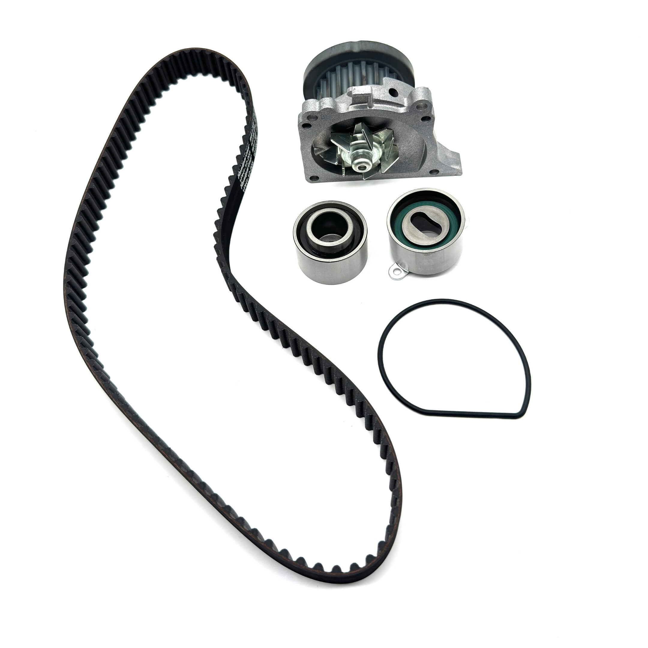 Complete timing belt kit for Honda Acty HA6, HA7 (1999-2009) with a robust water pump, idler and tensioner pulleys, and Mitsuboshi timing belt for E07Z engine compatibility.