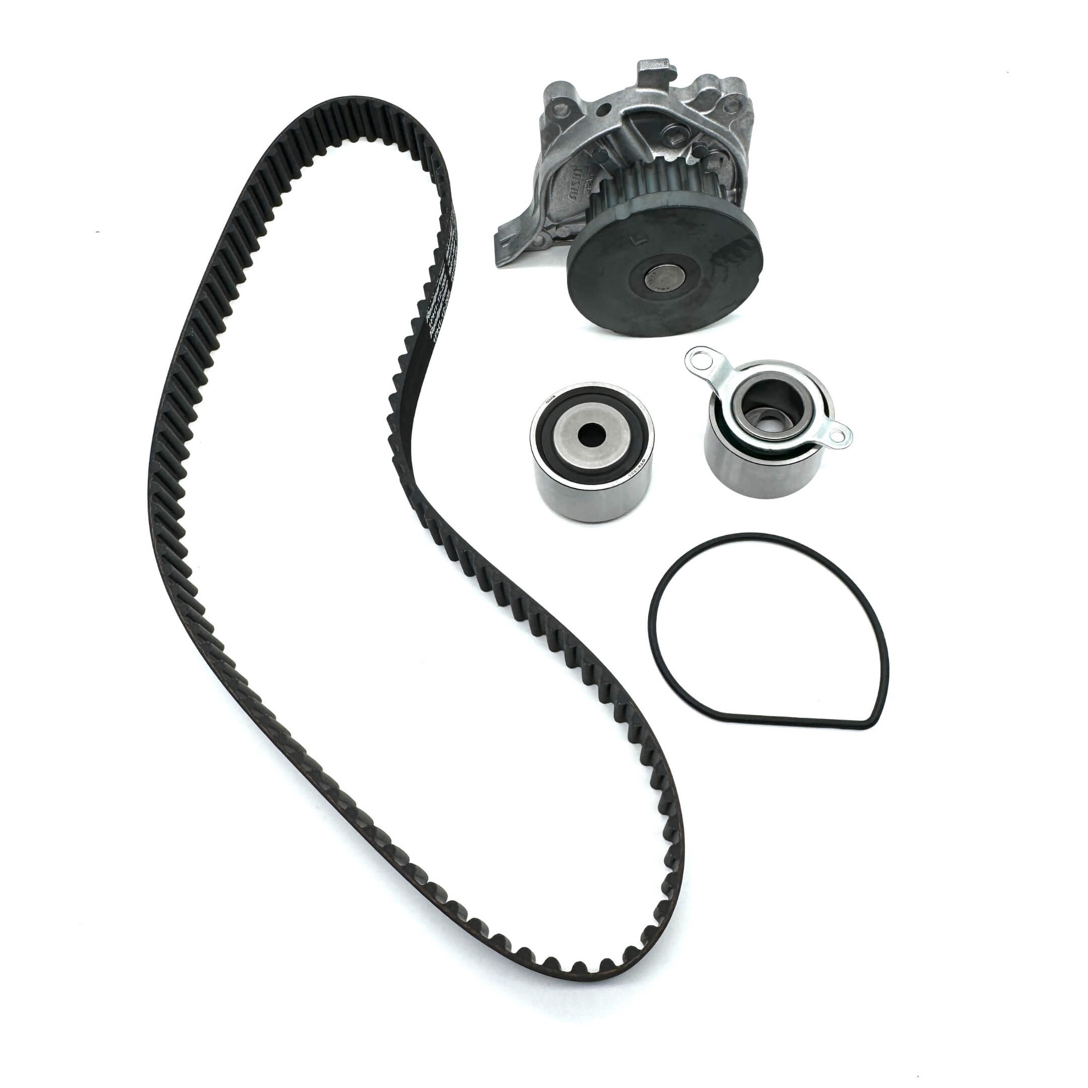 Timing Belt Kit - 4 Piece for Honda Vamos Van HM1, HM2 Models 1999-2018, featuring a black belt, tensioner, and pulleys.