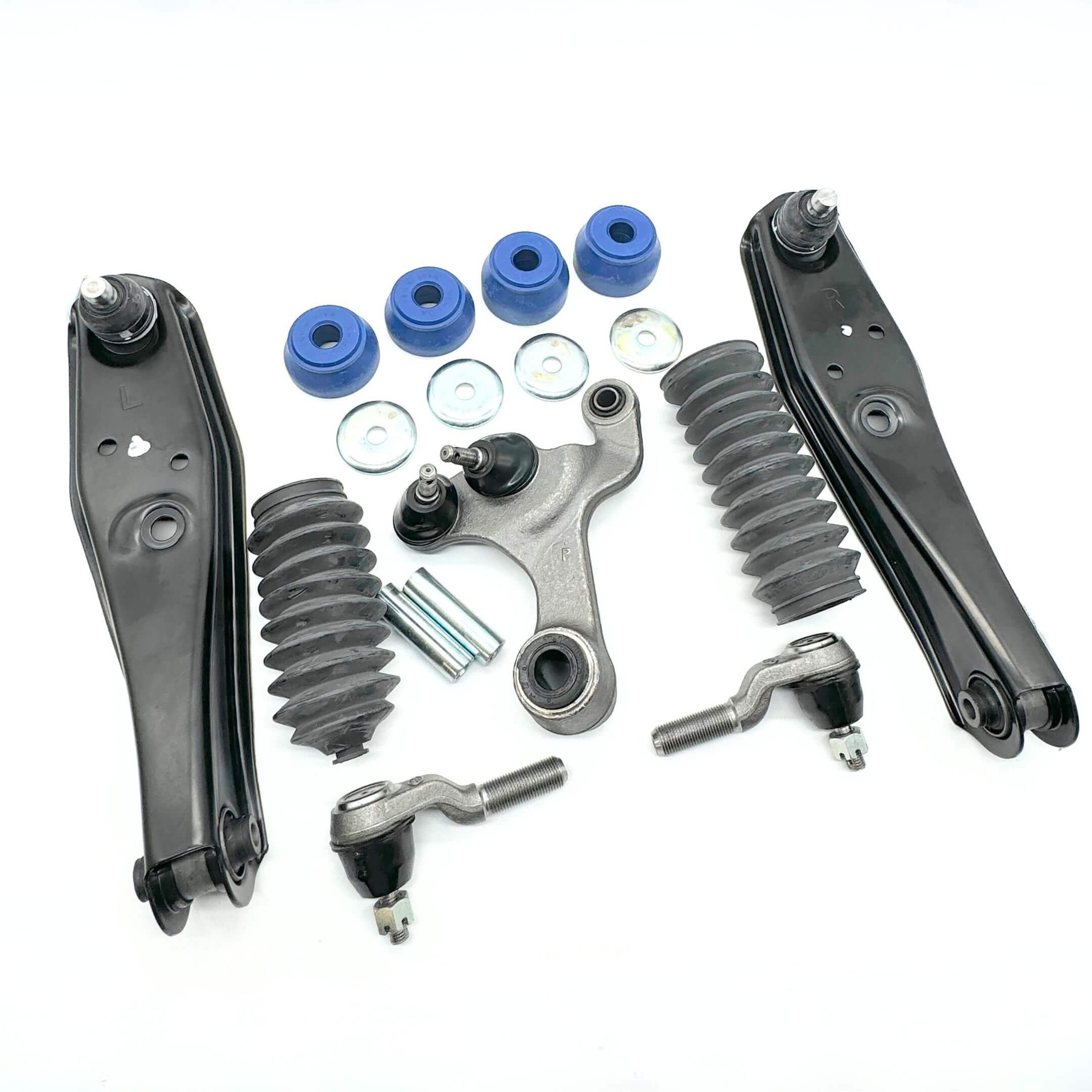 Complete Steering & Suspension Upgrade Kit for Honda Acty HA3, HA4 (1990-1999) - 28 Piece Set Featuring Control Arms, Ball Joints, Tie Rod Ends, and Bushings - Ideal for Enhanced Handling and Stability.