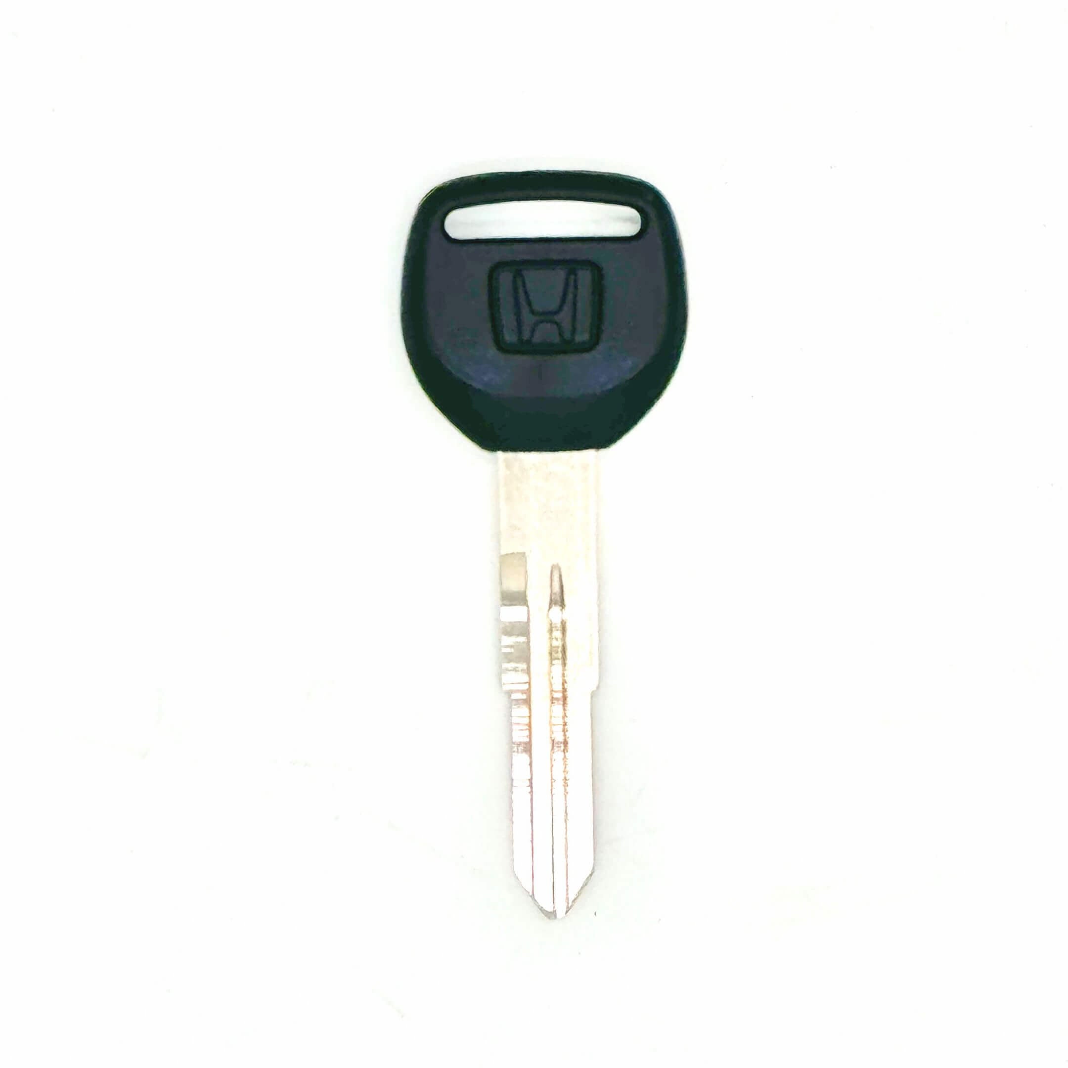 Close-up of Honda Acty Van HH3, HH4 blank master key with Honda logo, showing the key blade and black plastic head, perfect for 1990-1999 models.