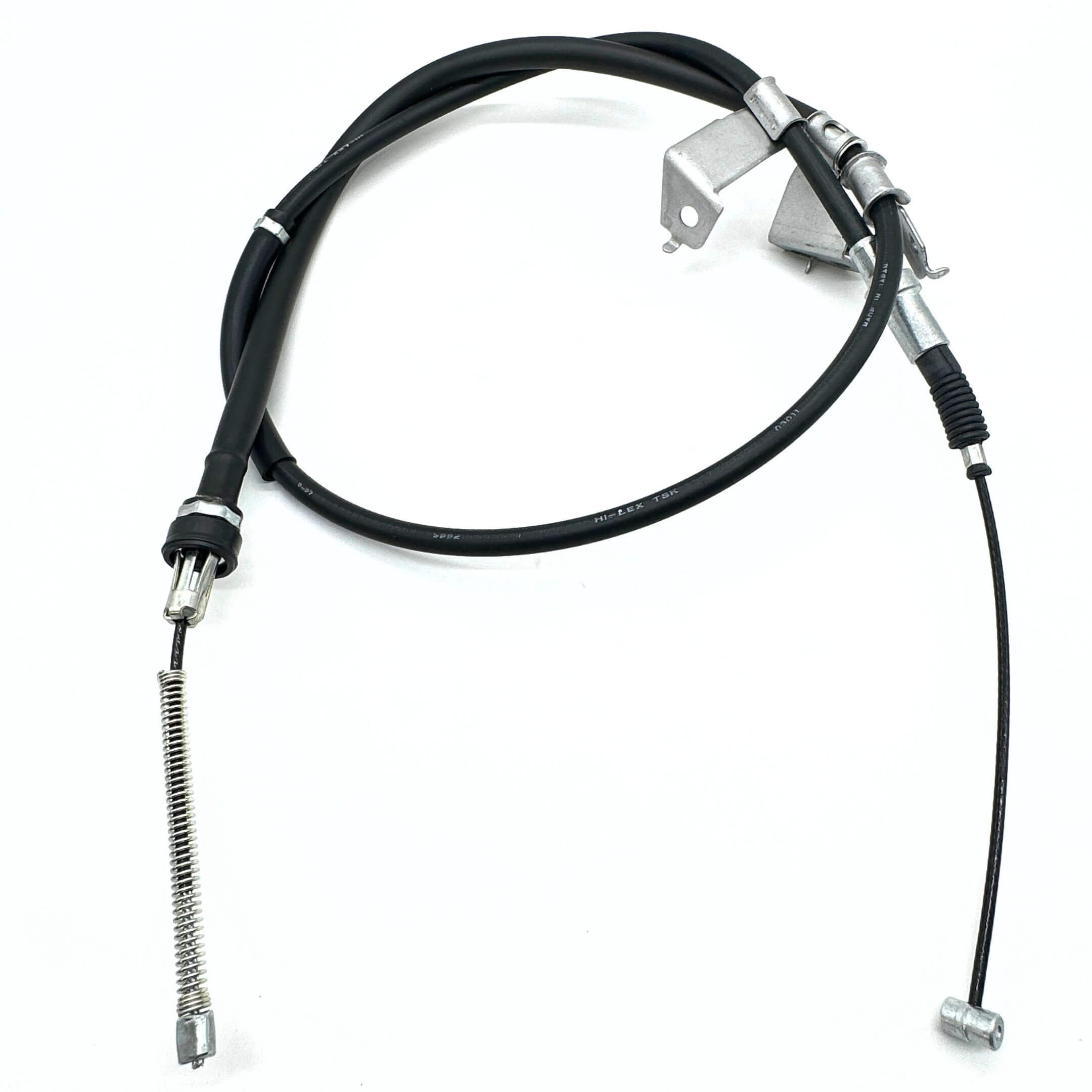 OEM replacement parking brake cable for rear RH wheel on Honda Acty Truck HA3, HA4 (1990-1999), highlighting robust construction and attachment points.