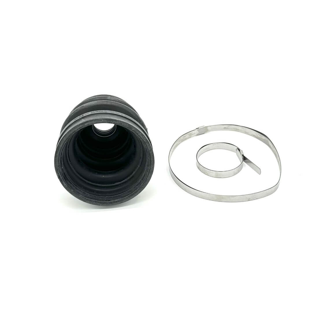 Black CV Boot - Rear, Inner for Honda Vamos Van HM1, HM2 Models (1999-2018) with metal clamp.