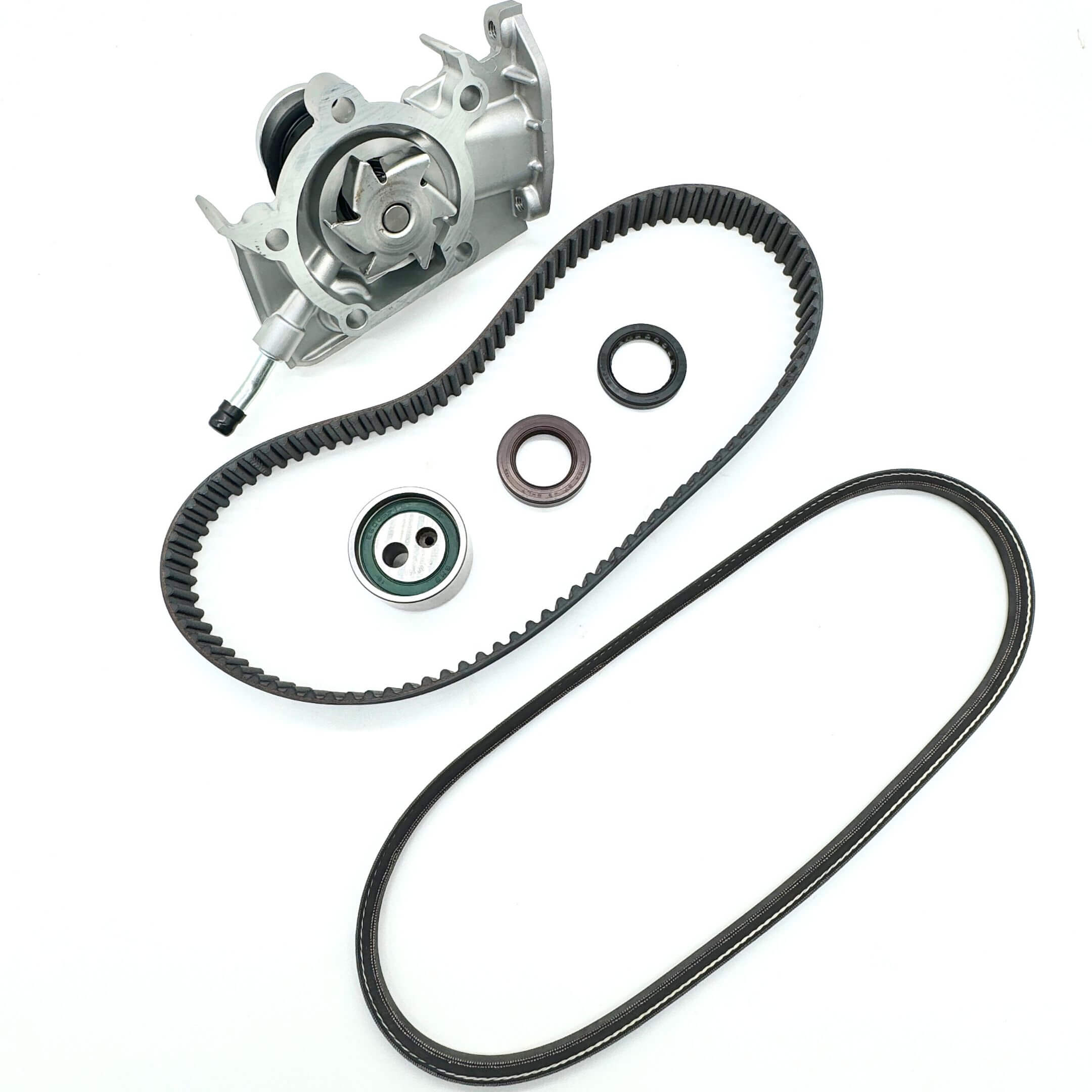 High-quality Timing Belt Kit components, including water pump, timing belt, and alternator belt, for Daihatsu Hijet S100P/S110P models (1994-1998).