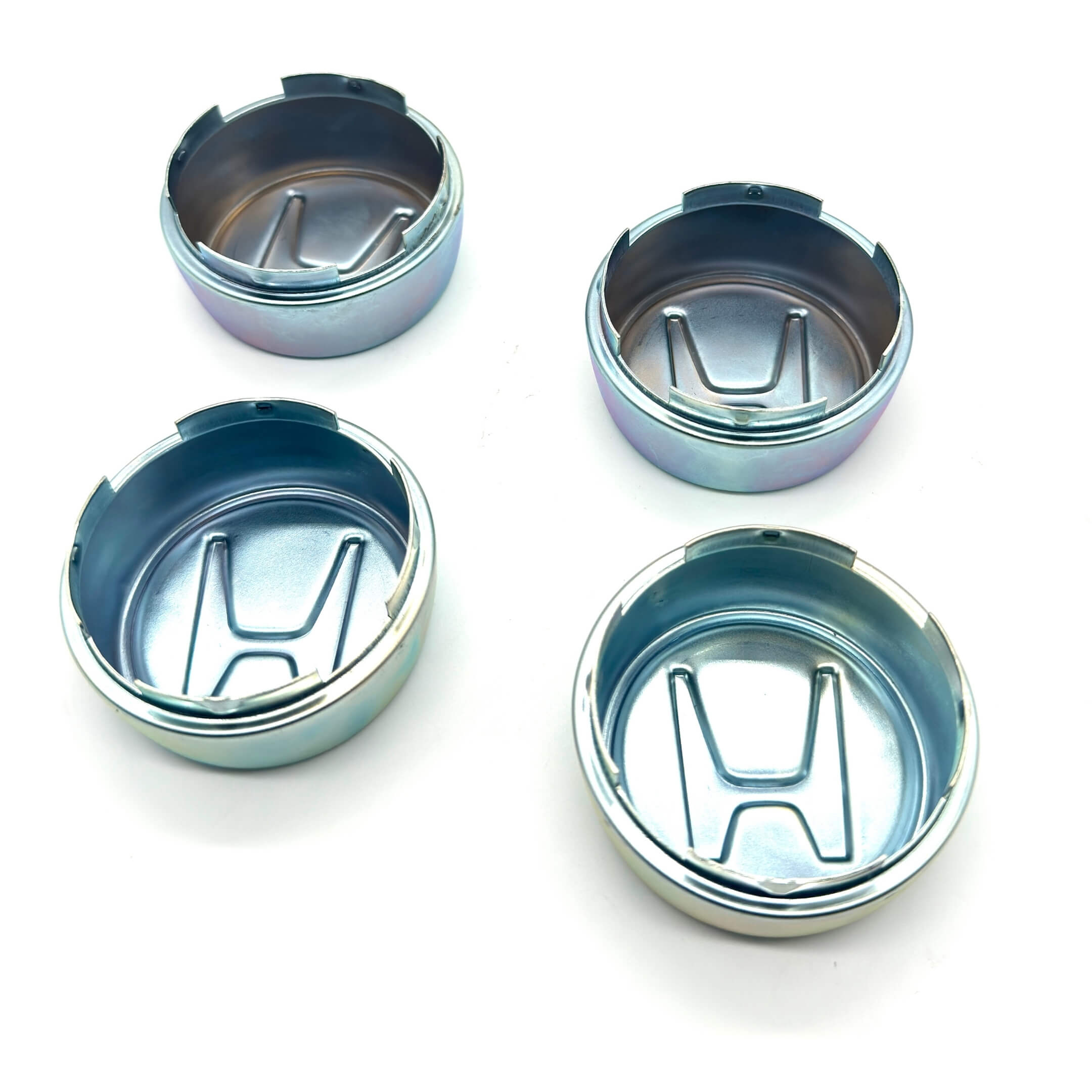 Wheel Center Cap Set for Honda Vamos Van HM1, HM2 Models 1999-2018, featuring metallic finish and embossed logo.