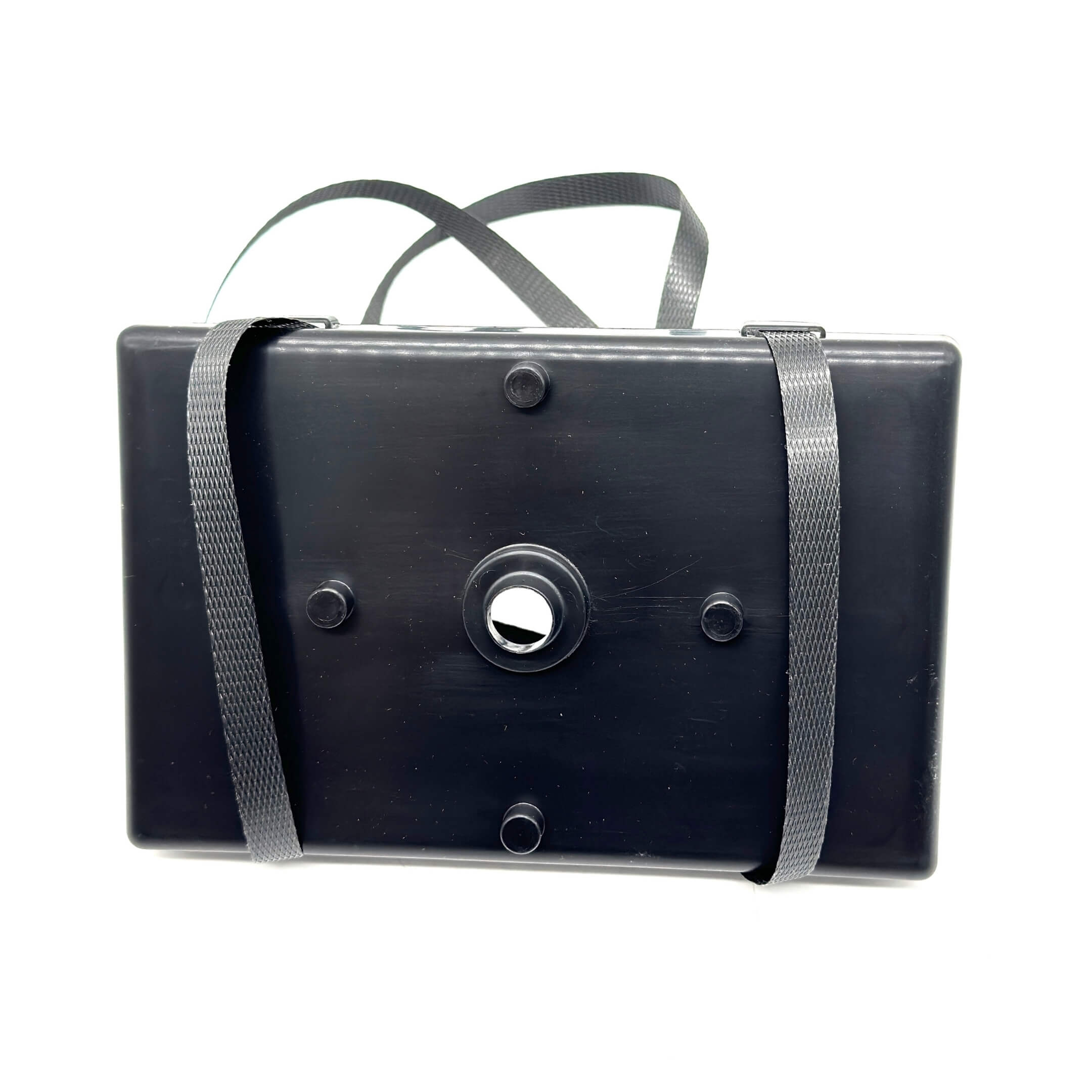 Black battery tray for Honda Acty Truck HA8, HA9 models (2009-2022) featuring durable straps and mounting points.