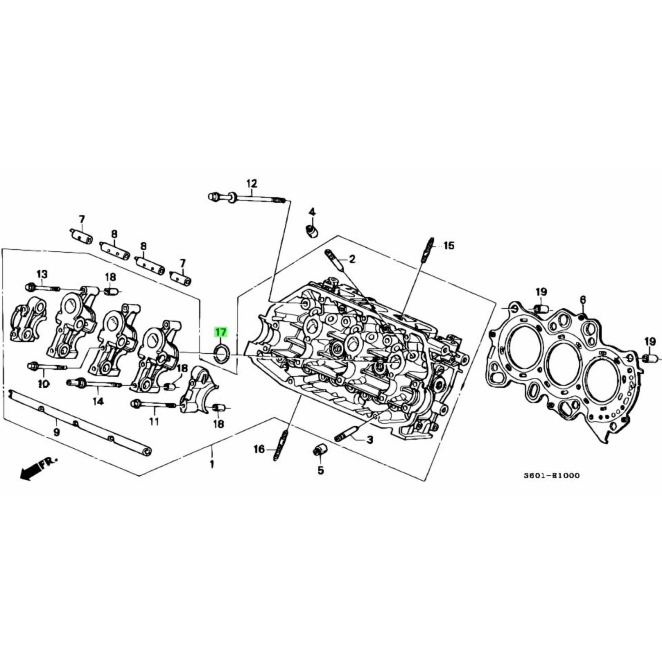 Technical diagram of Engine O Rings Kit for Honda Acty Truck HA3, HA4 models (1990-1999), showcasing detailed parts layout and assembly components.