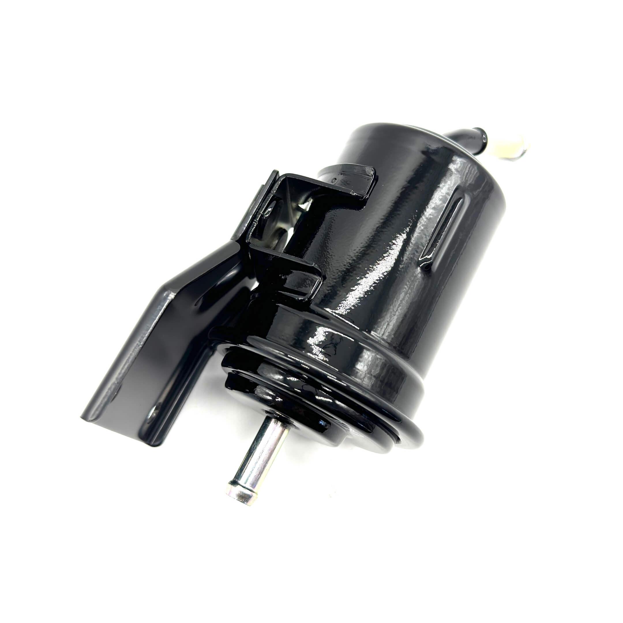 Subaru Sambar fuel filter for KS3, KS4 models (1990-1998), featuring durable black construction and built-in mounting bracket.