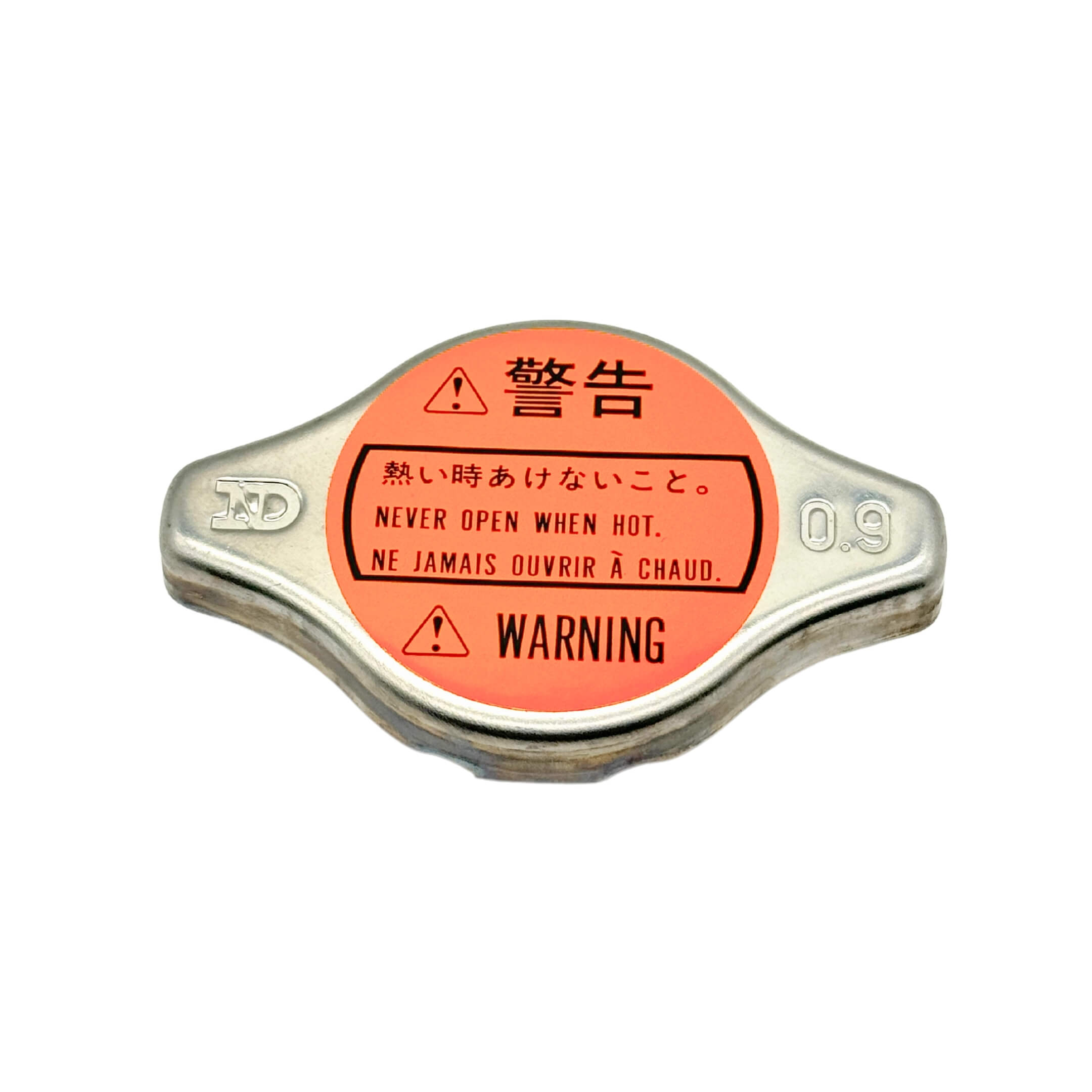 Front angle of Radiator Cap for Daihatsu Hijet Trucks (1994-1998), showing secure sealing design and pressure rating.