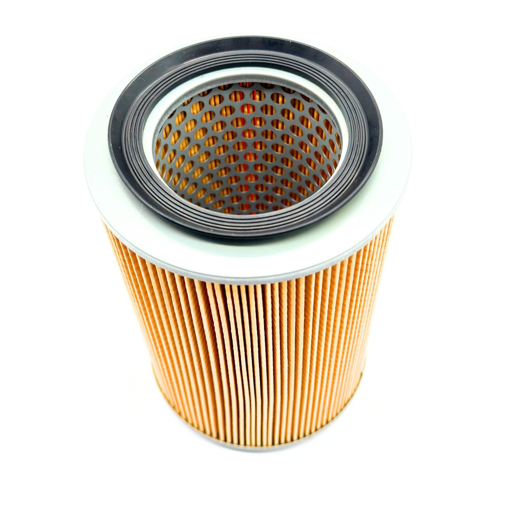 Top view of Air Filter for Daihatsu Hijet S100P and S110P models (1994-1998) featuring a pleated design and durable rubber gasket for efficient filtration.