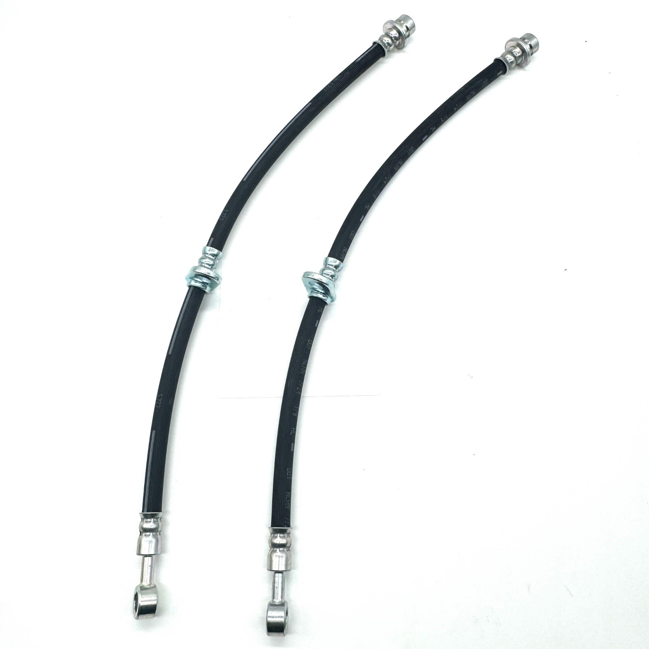 Brake Hose Set - Front for Honda Acty Van HH5, HH6 Models 1999-2009, featuring durable black rubber construction with metal fittings.