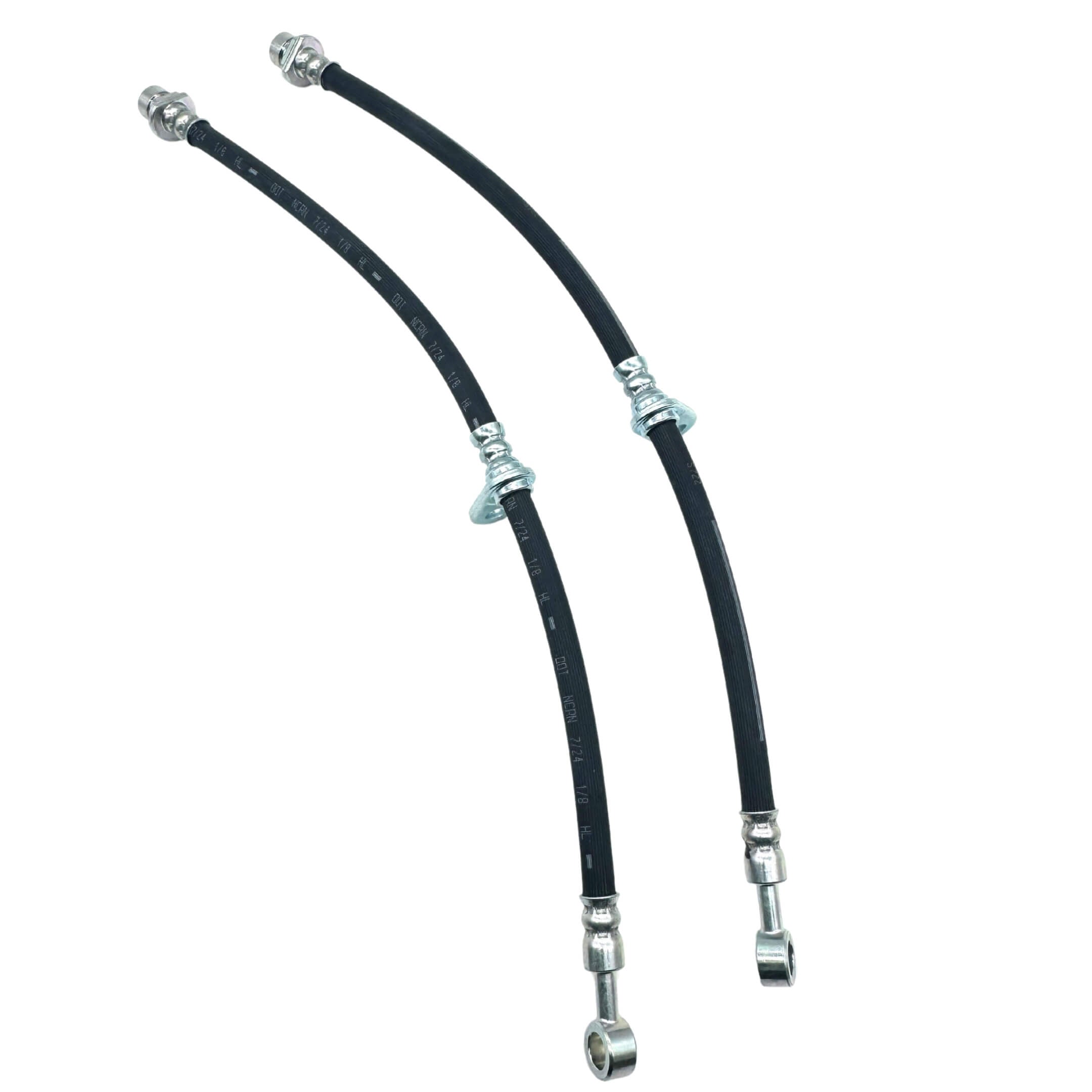 Brake Hose Set - Front - Black - Compatible with Honda Vamos Van HM1, HM2 Models 1999-2018, featuring durable construction and precise fit.