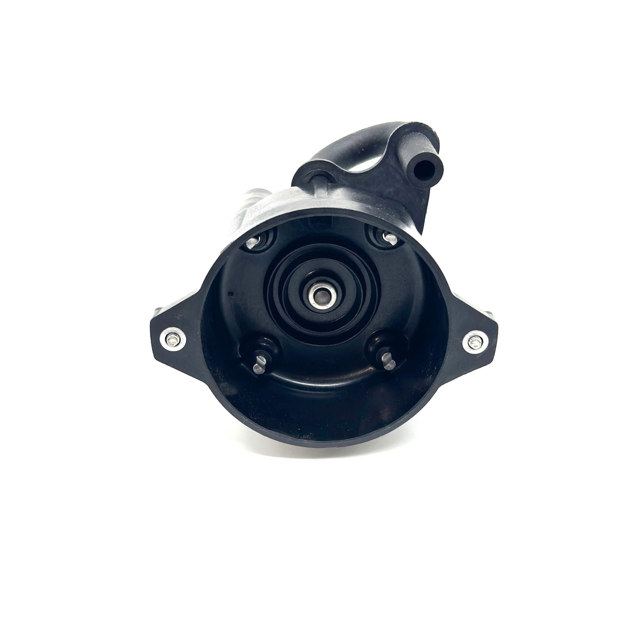 Bottom view of Distributor Cap for Mitsubishi distributor used in Subaru Sambar KS3, KS4 (1990-1998), highlighting mounting points and internal structure.