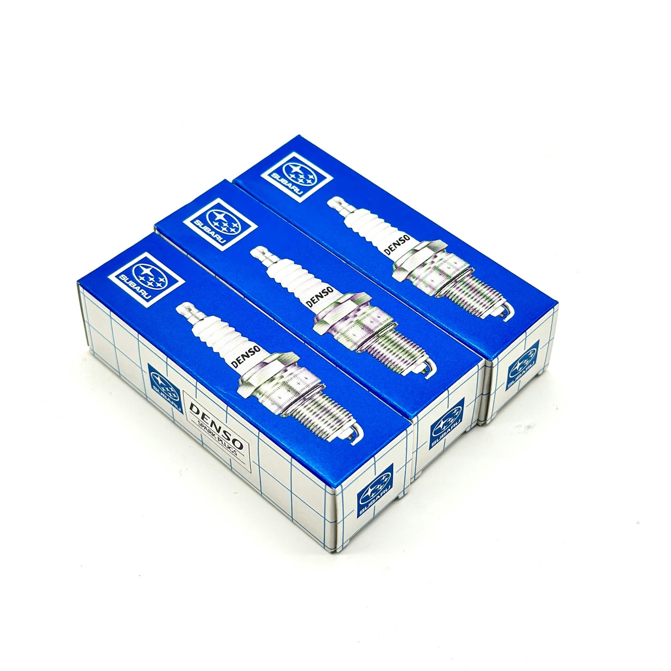 Genuine Subaru spark plugs in blue packaging for KS3, KS4 Sambar Truck models.