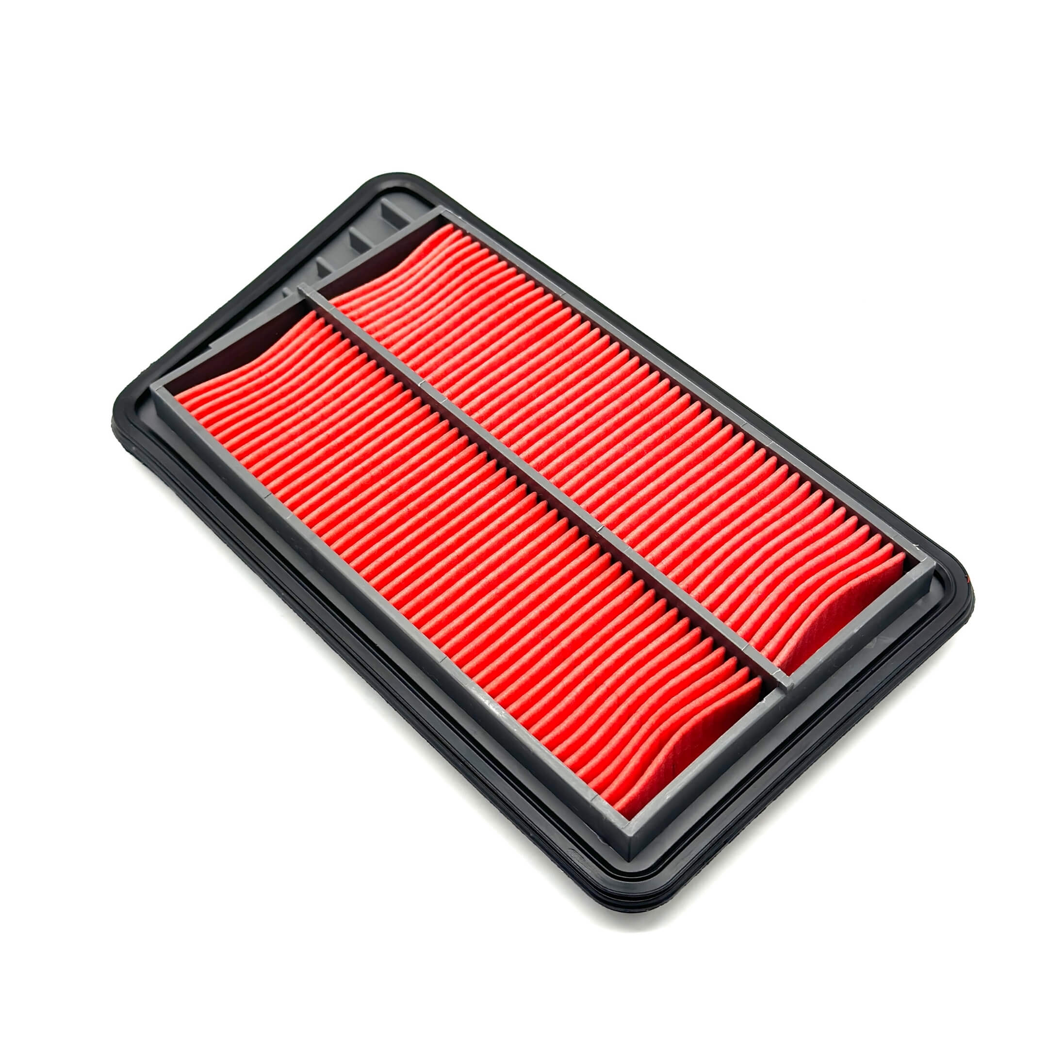 Red air filter for Honda Vamos Van HM1, HM2 models (1999-2018) with black frame.