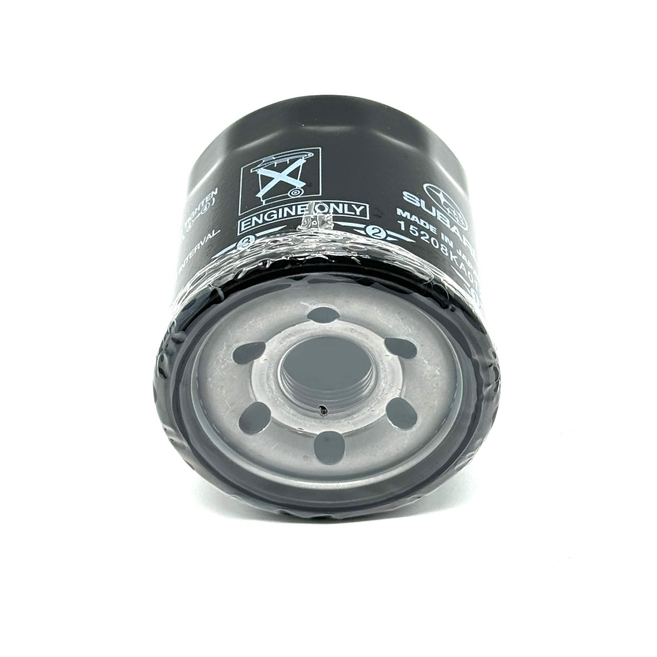 Bottom view of Genuine Subaru Oil Filter detailing robust construction and precise fit.