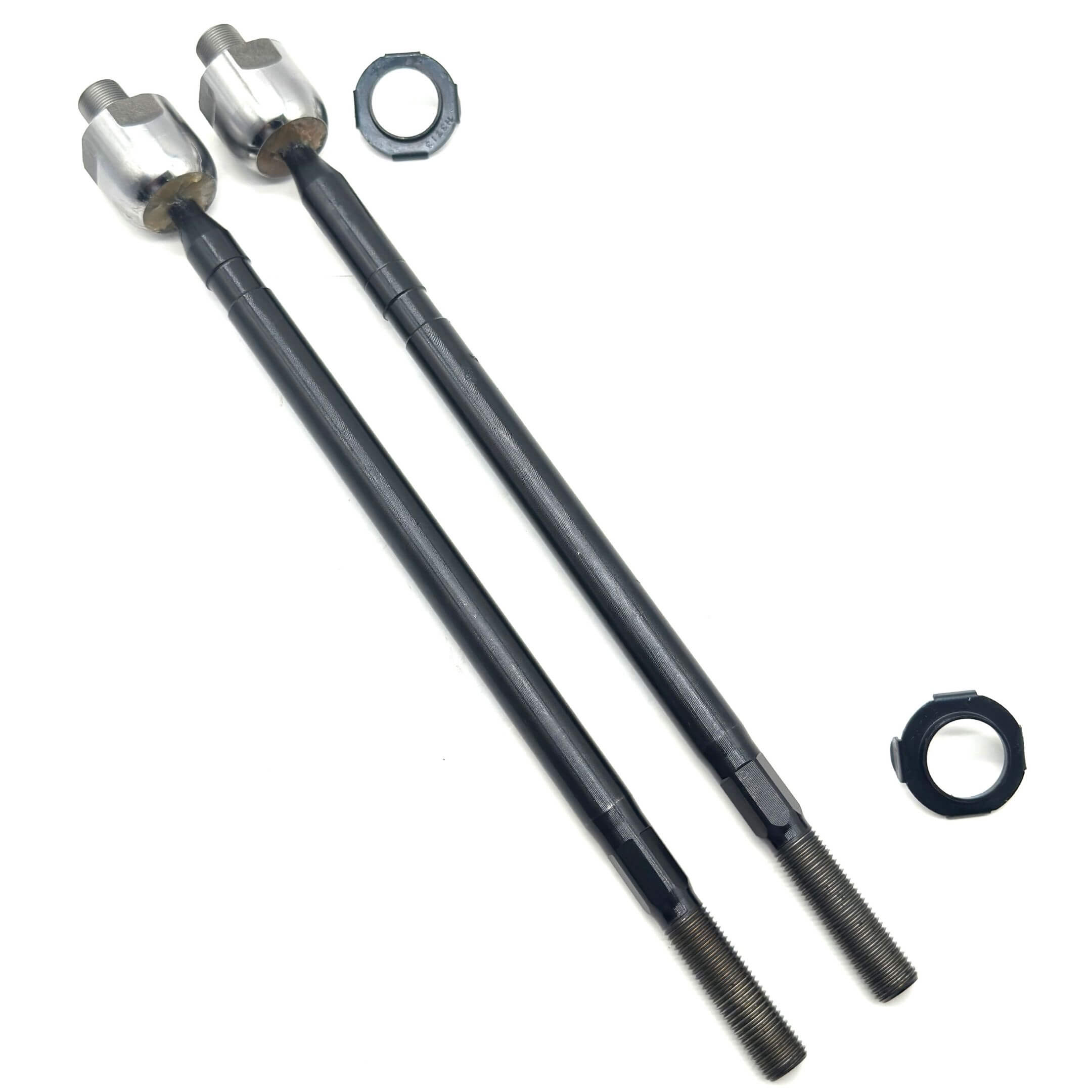 Complete inner tie rod end set for Honda Acty HA6, HA7 (1999-2009), highlighting black shafts and silver threaded joints for secure fitment.