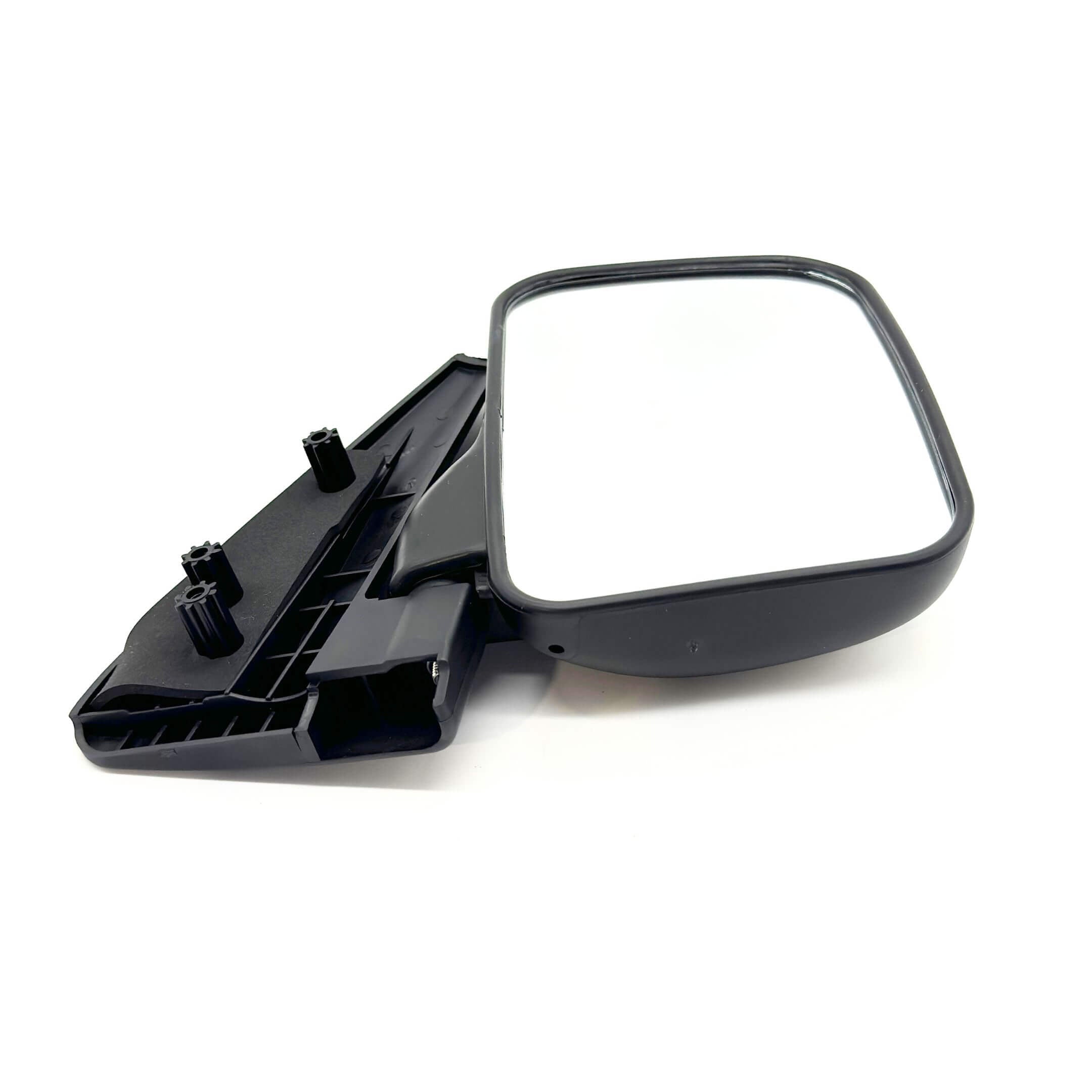 Close-up of driver side mirror for Subaru Sambar KS3, KS4 models 1990-1998 showing mirror surface and mounting points