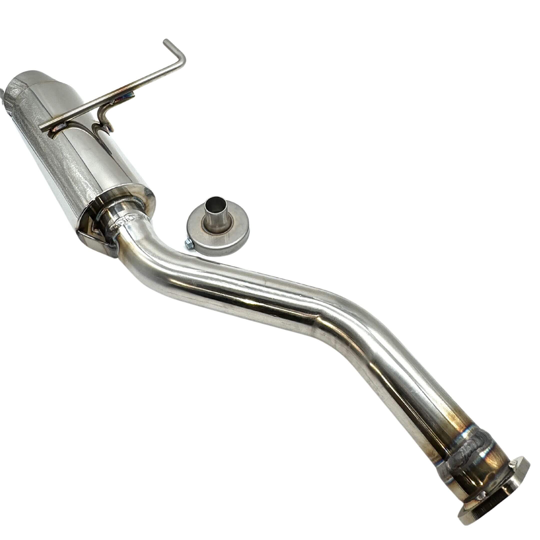 Wirus Win Sports Type Muffler - SUS304 stainless steel construction with exhaust gasket and silencer baffle plate included for Honda Acty Trucks.