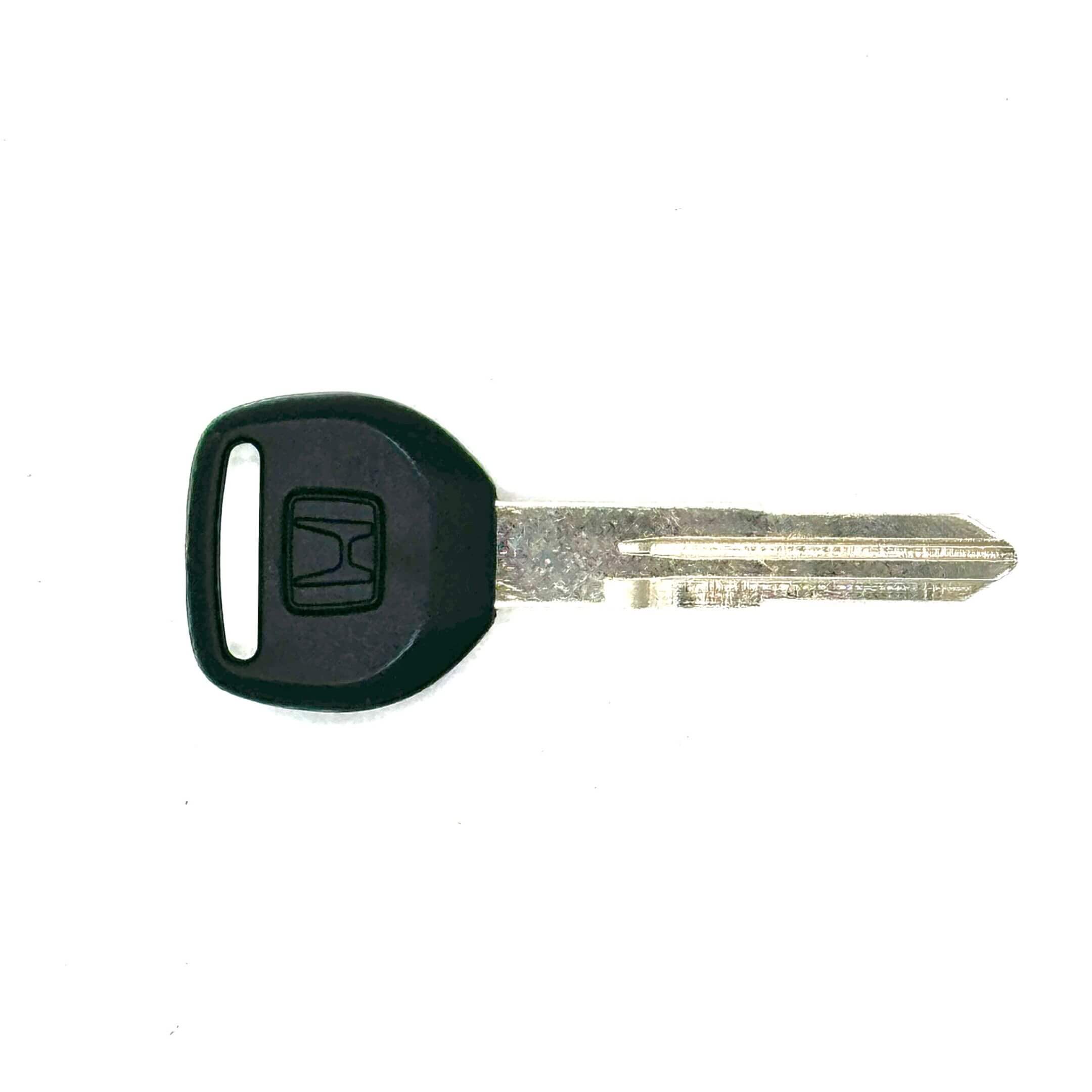 Side view of the Honda Acty Truck blank master key for HA3, HA4 models, 1990-1999, highlighting the precision-cut key blade and durable plastic head.