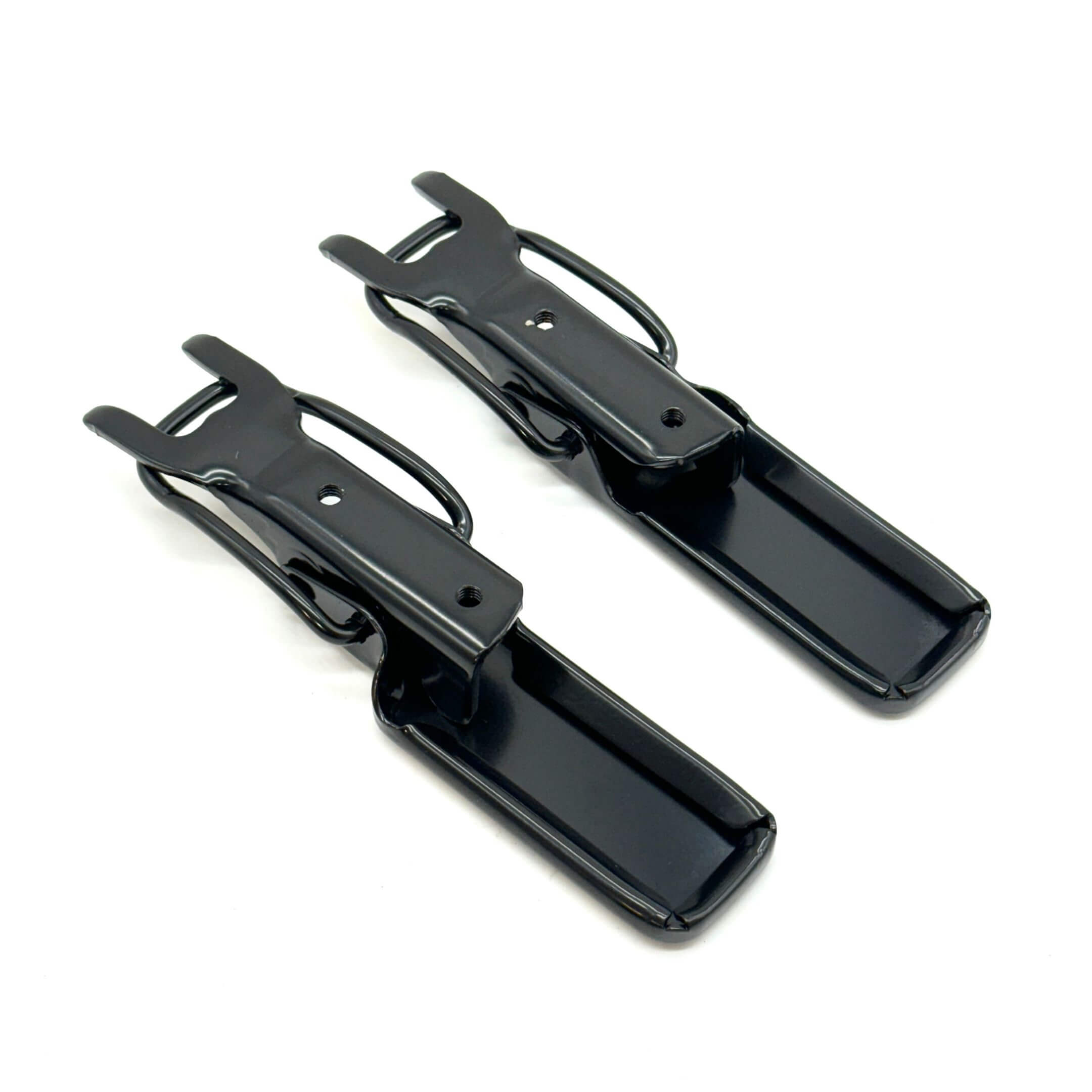 Honda Acty Truck HA3, HA4 rear gate latch set in black, open latch position - showing detailed construction.