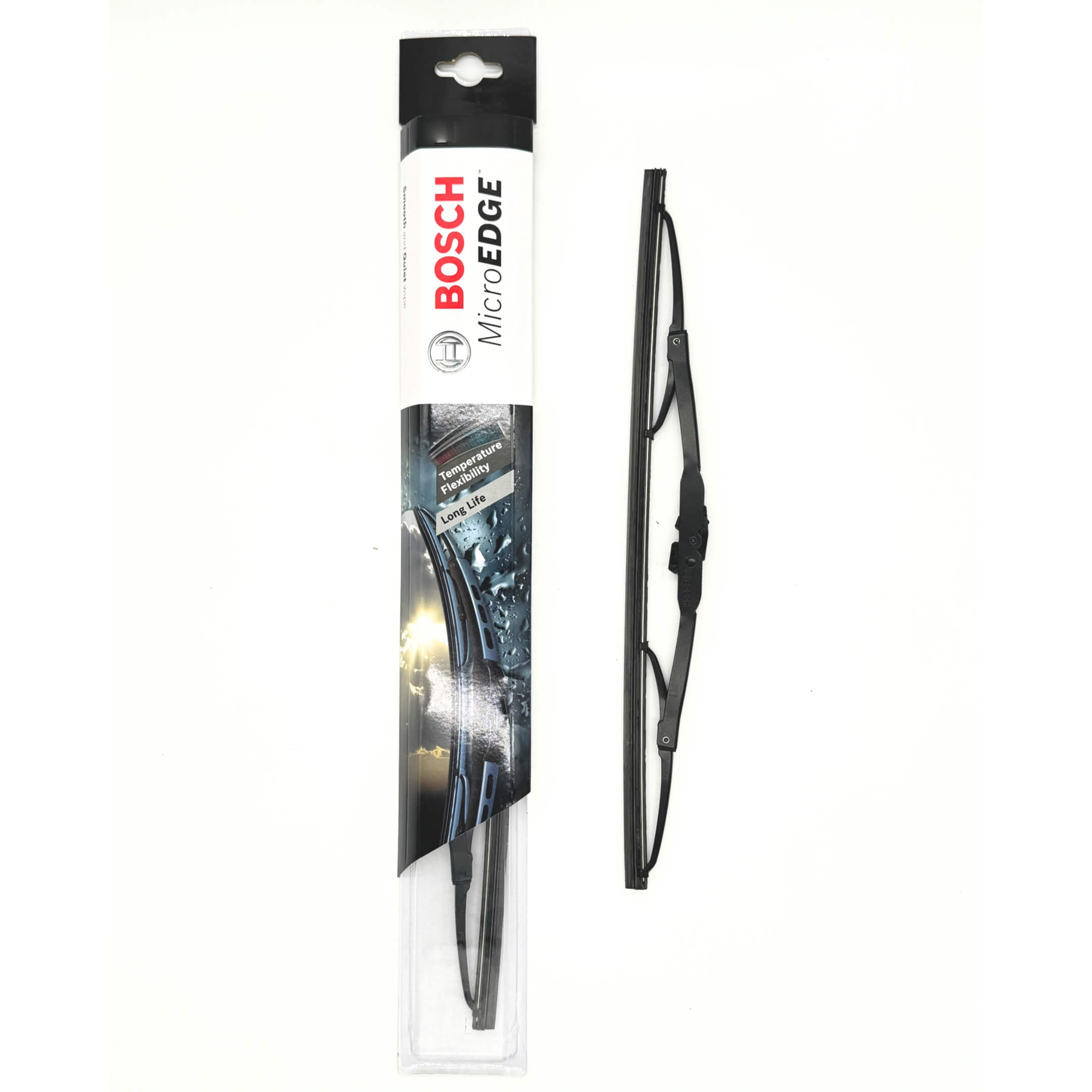 Bosch Microedge Wiper Blades 15-inch packaging and blade for Honda Acty HA1, HA2, HA3, HA4 models 1988-1999