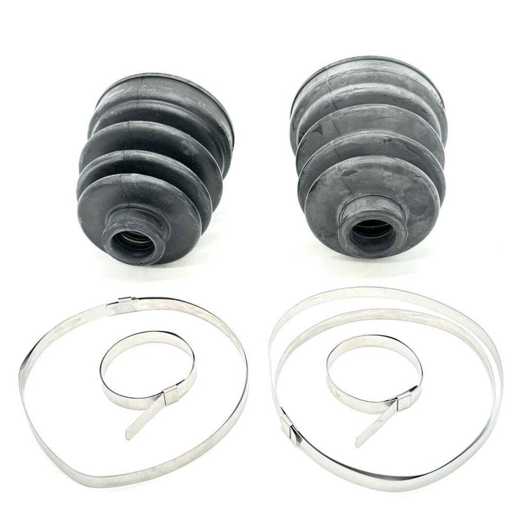 Detailed View of Honda Acty HA3, HA4 Rear CV Axle Boots and Metal Clamps, Essential Replacement Kit for 1990-1999 Models