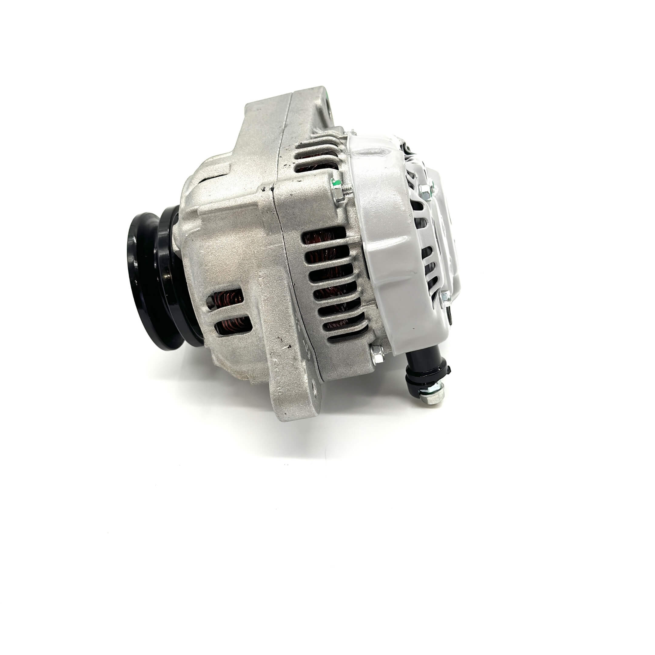 Top view of alternator for Honda Acty Truck HA3, HA4 models 1990-1999 featuring overall build and pulley system