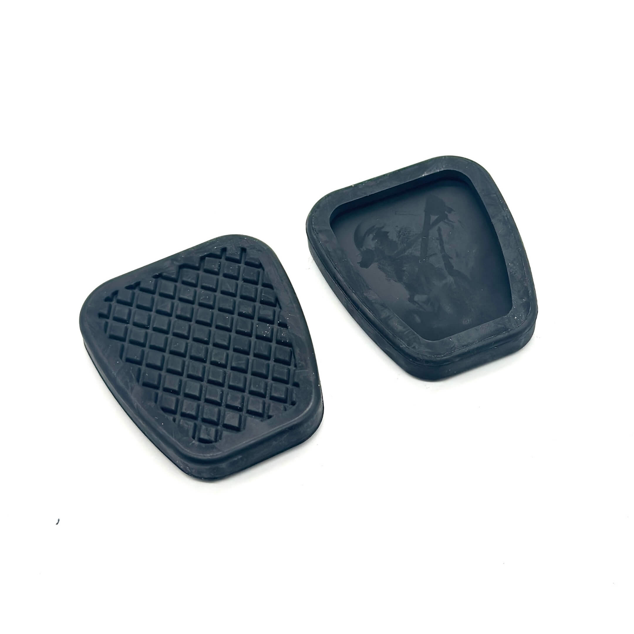 Brake & Clutch Pedal Rubber Pad Set for Honda Vamos Van HM1, HM2 Models 1999-2018, featuring durable black rubber with a textured grip design.