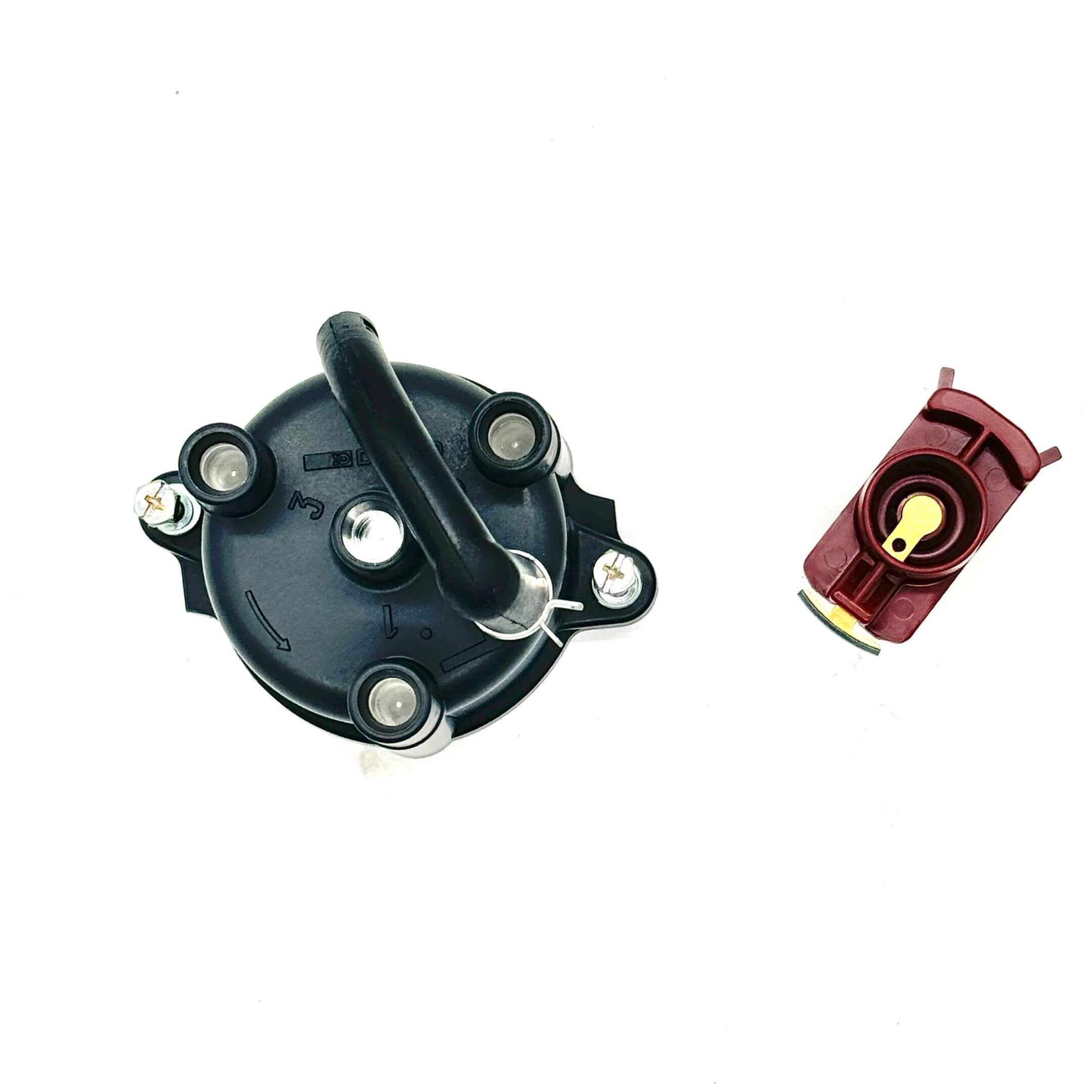 Top view of the ignition kit, including distributor cap and rotor for Daihatsu Hijet S100P and S110P models, ensuring seamless installation and smooth ignition.