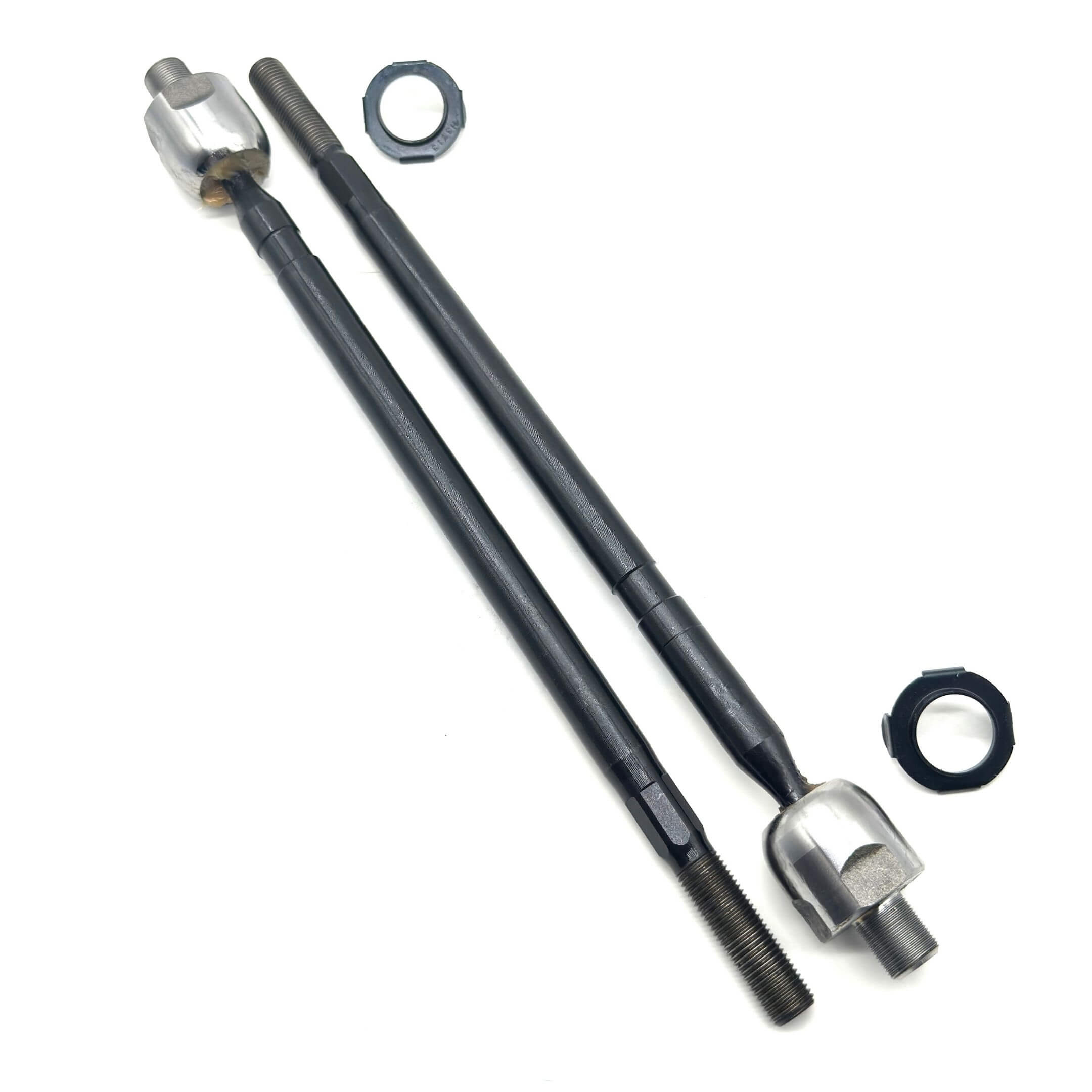 Inner tie rod end set for Honda Acty Truck HA6, HA7 models (1999-2009), showing both driver and passenger-side rods with threaded shafts and silver joints.