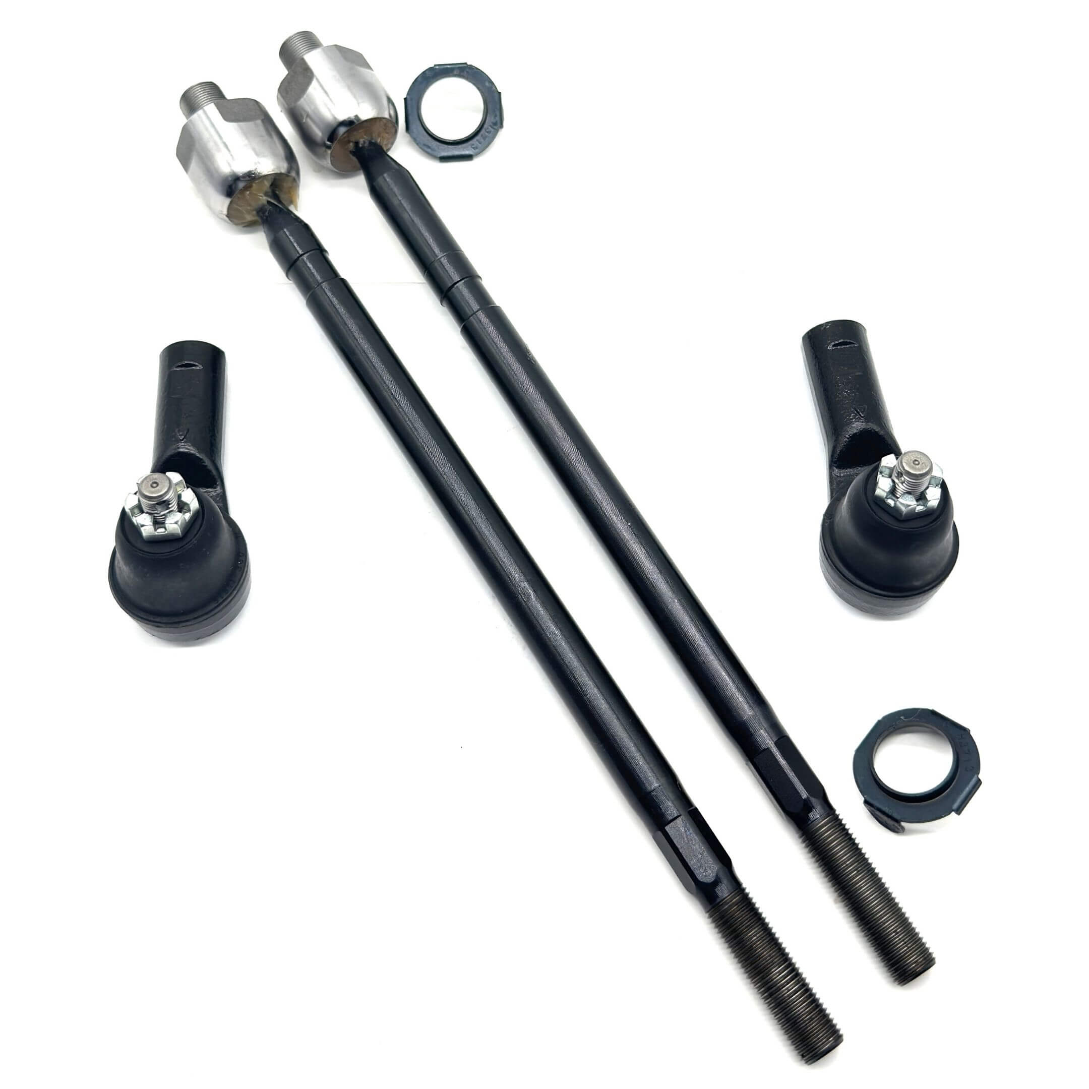 Inner and Outer Tie Rod End Set for Honda Vamos Van HM1, HM2 Models 1999-2018, featuring durable black and silver components.