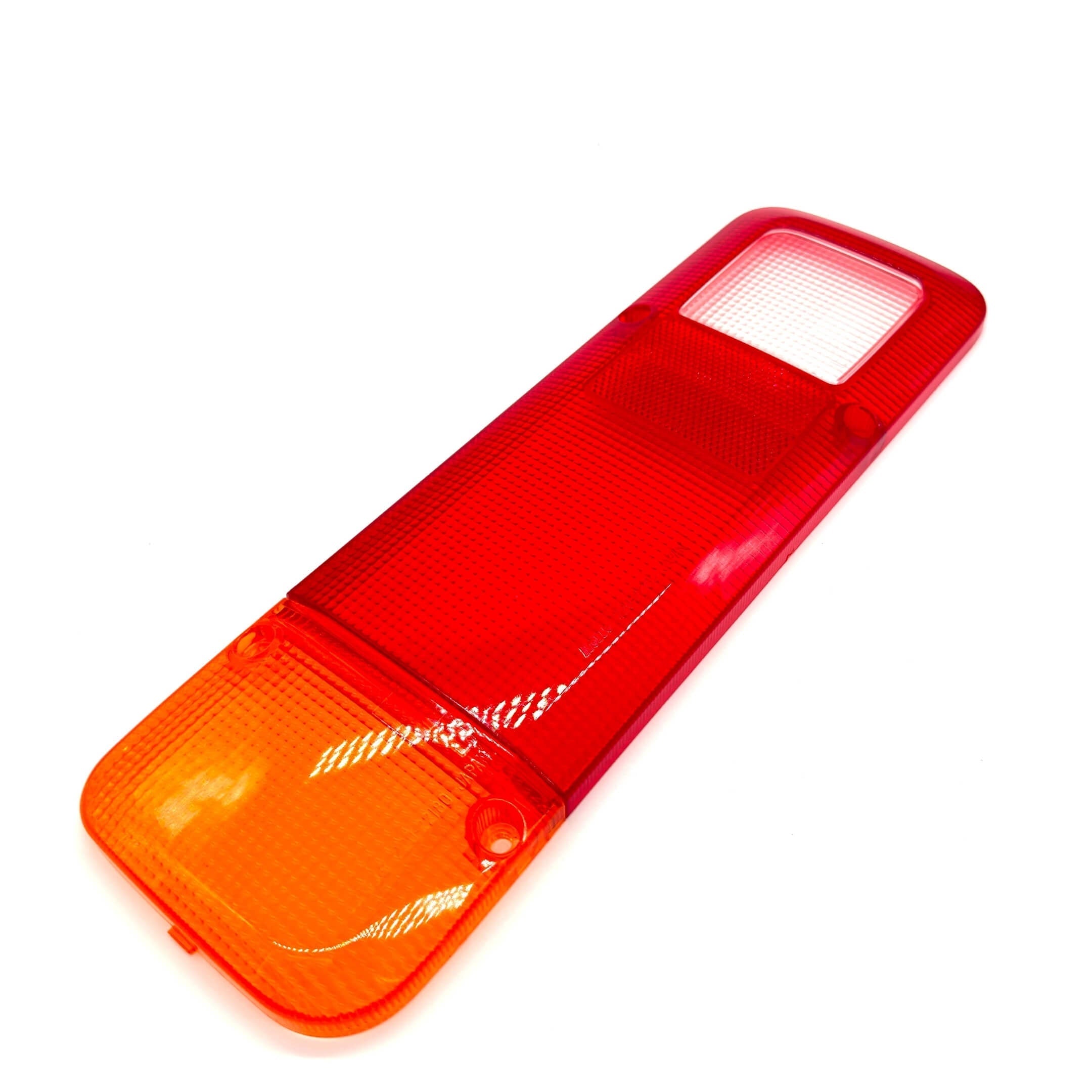 Red and amber tail light cover for Honda Vamos Van HM1, HM2 models, 1999-2018, left side.